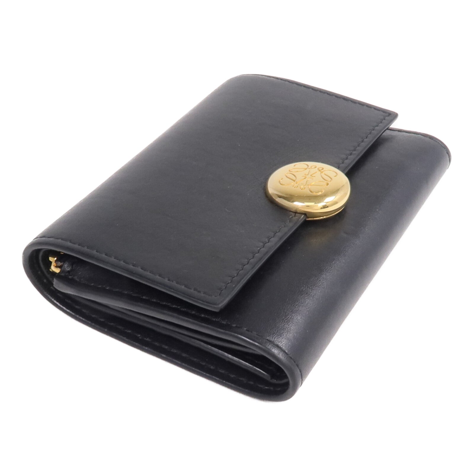 LOEWE 牛皮皮革Pebble Small Vertical Wallet金扣錢包