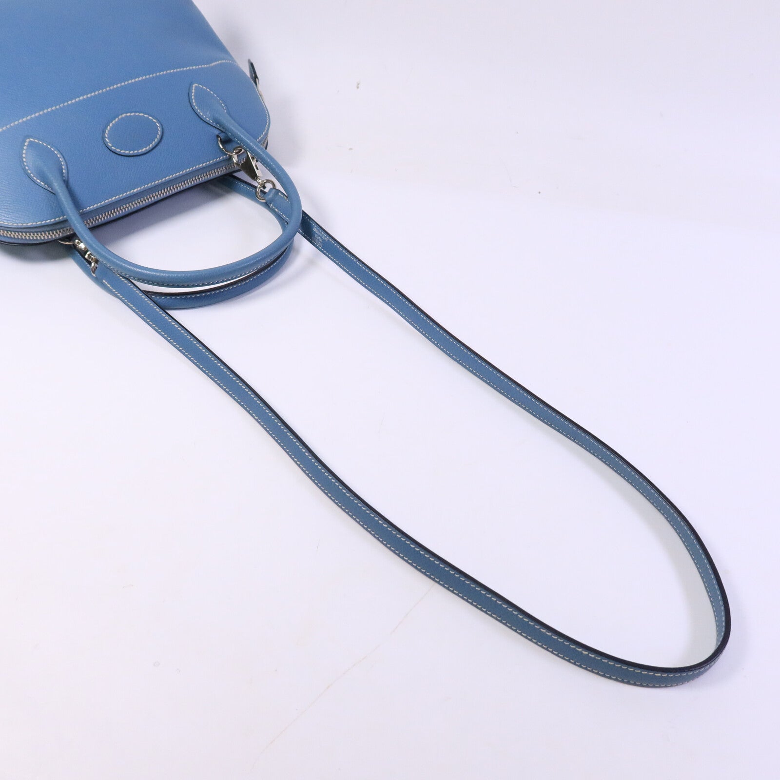 HERMES Epsom皮革Bolide 27手挽肩背兩用袋Blue Jean