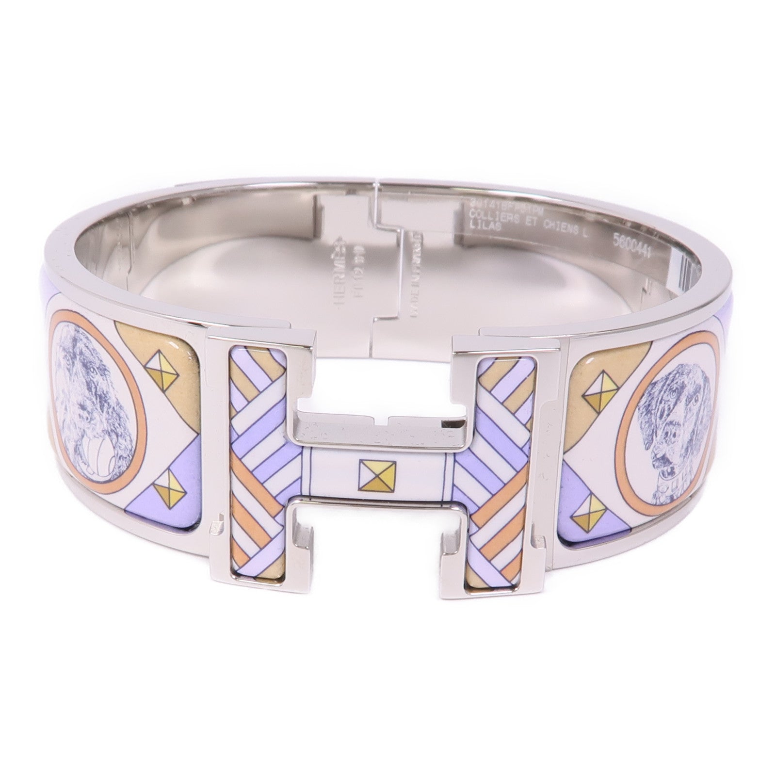 HERMES PHW Clic Clac H Bracelet Metal Enamel Multicolor