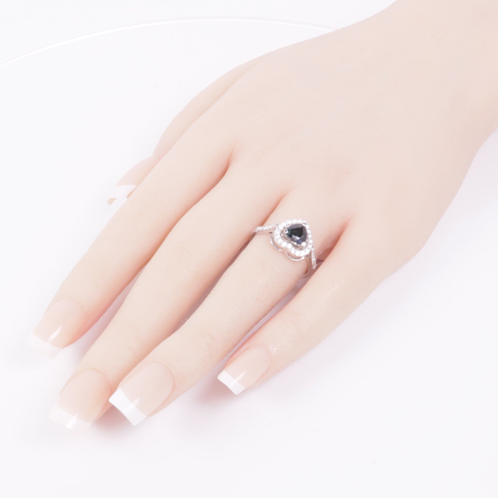 JEWELRY 【激減優惠】18K白金Sapphire/Diamond Ring藍寶石/鑽石戒指US#7