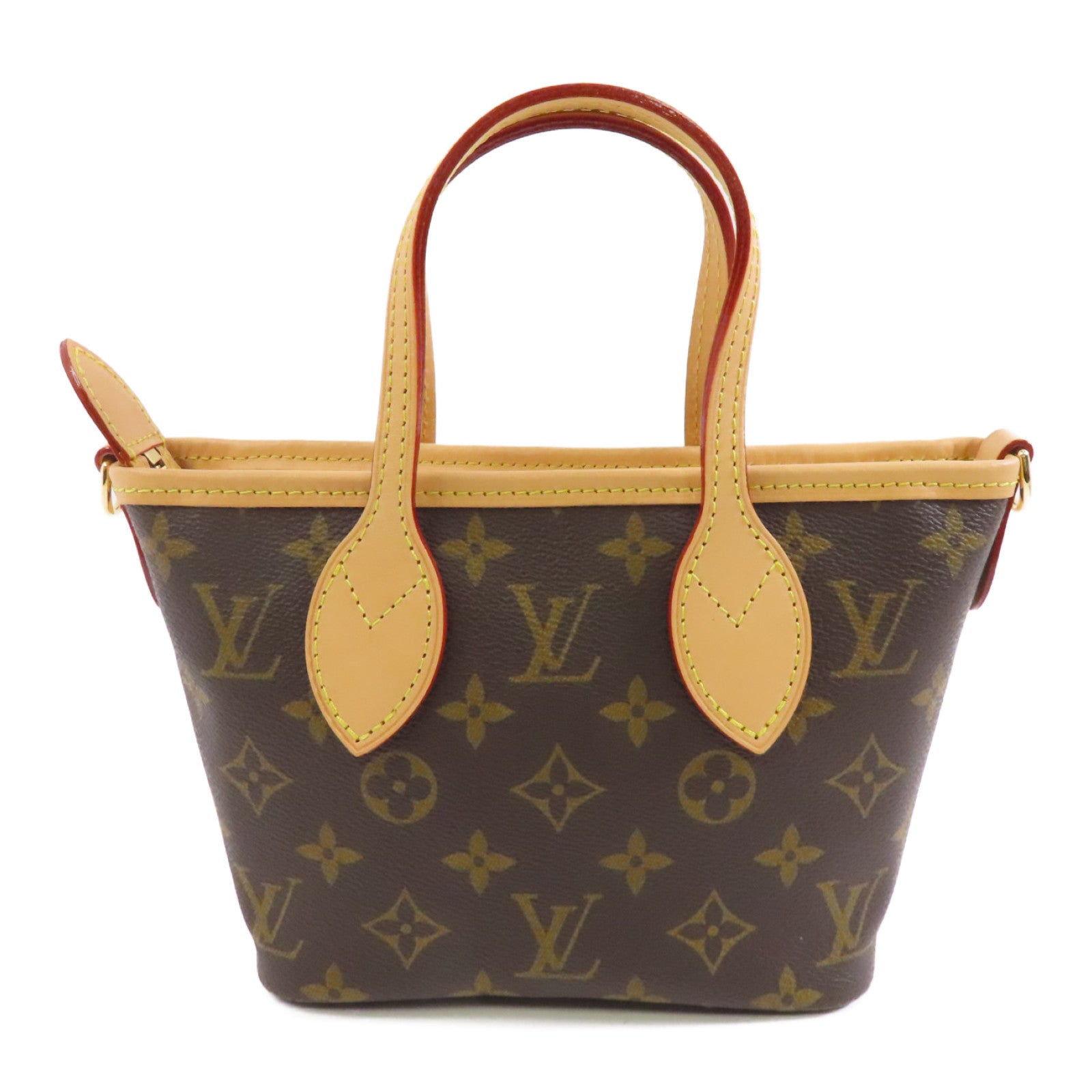 LOUIS VUITTON Monogram Neverfull BB金扣手挽肩背兩用袋棕色