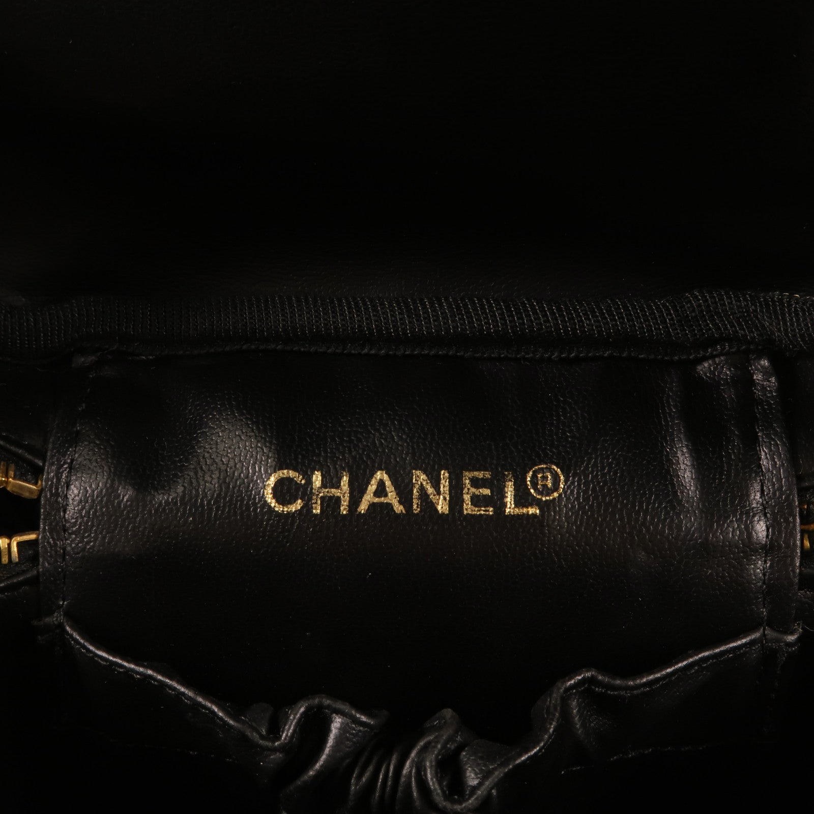 CHANEL 【激減優惠】羊皮皮革Vintage Vanity Case金扣手挽袋