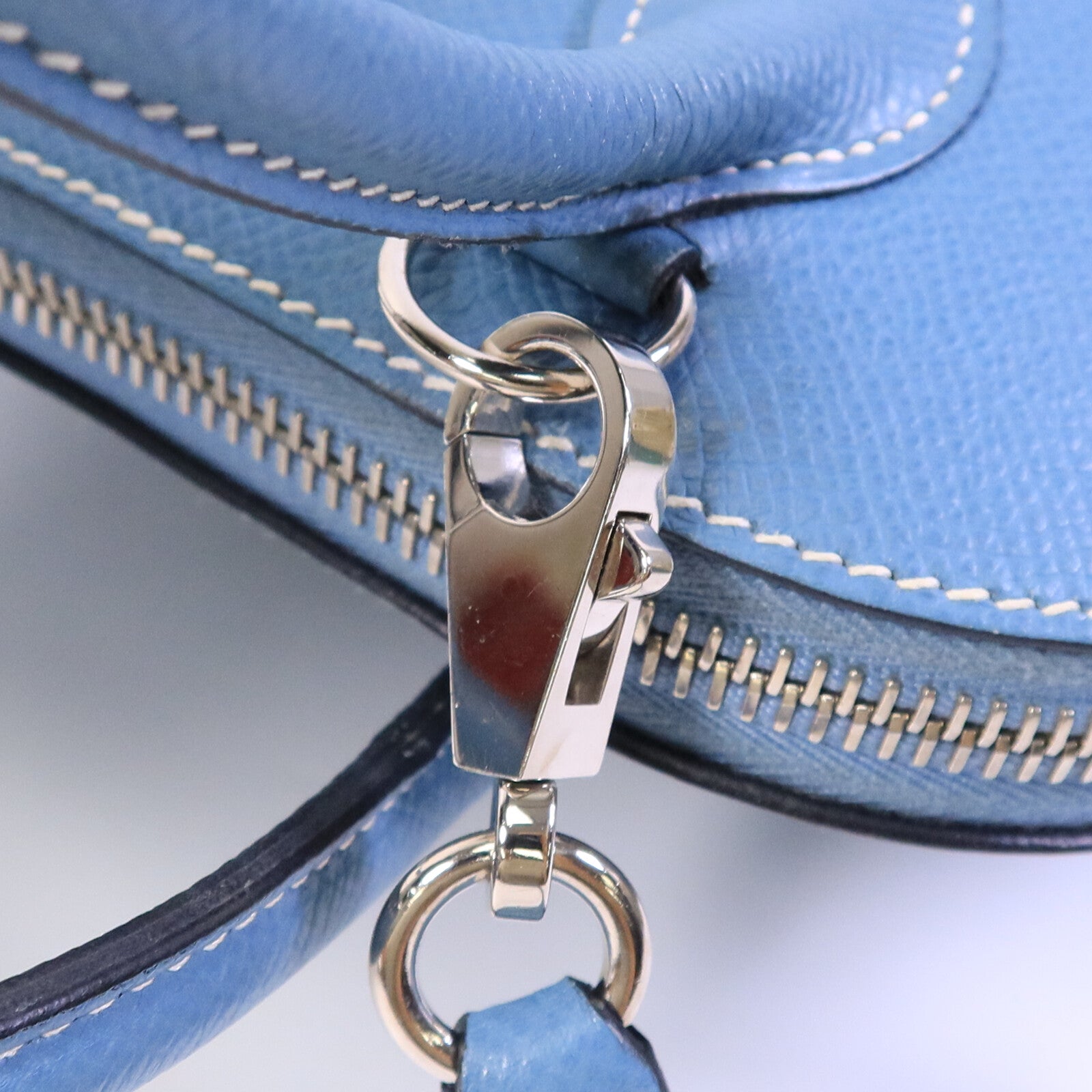 HERMES Epsom皮革Bolide 27手挽肩背兩用袋Blue Jean