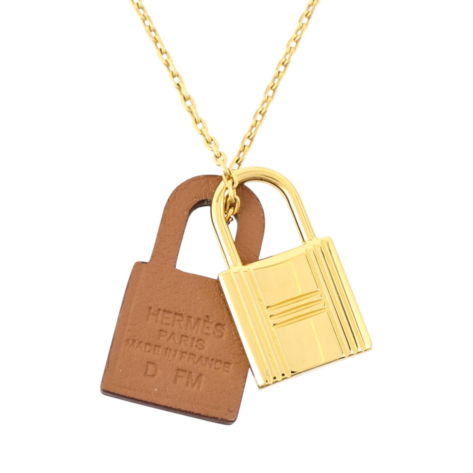HERMES Swift皮革/金屬O Kelly Pendant Necklace項鏈