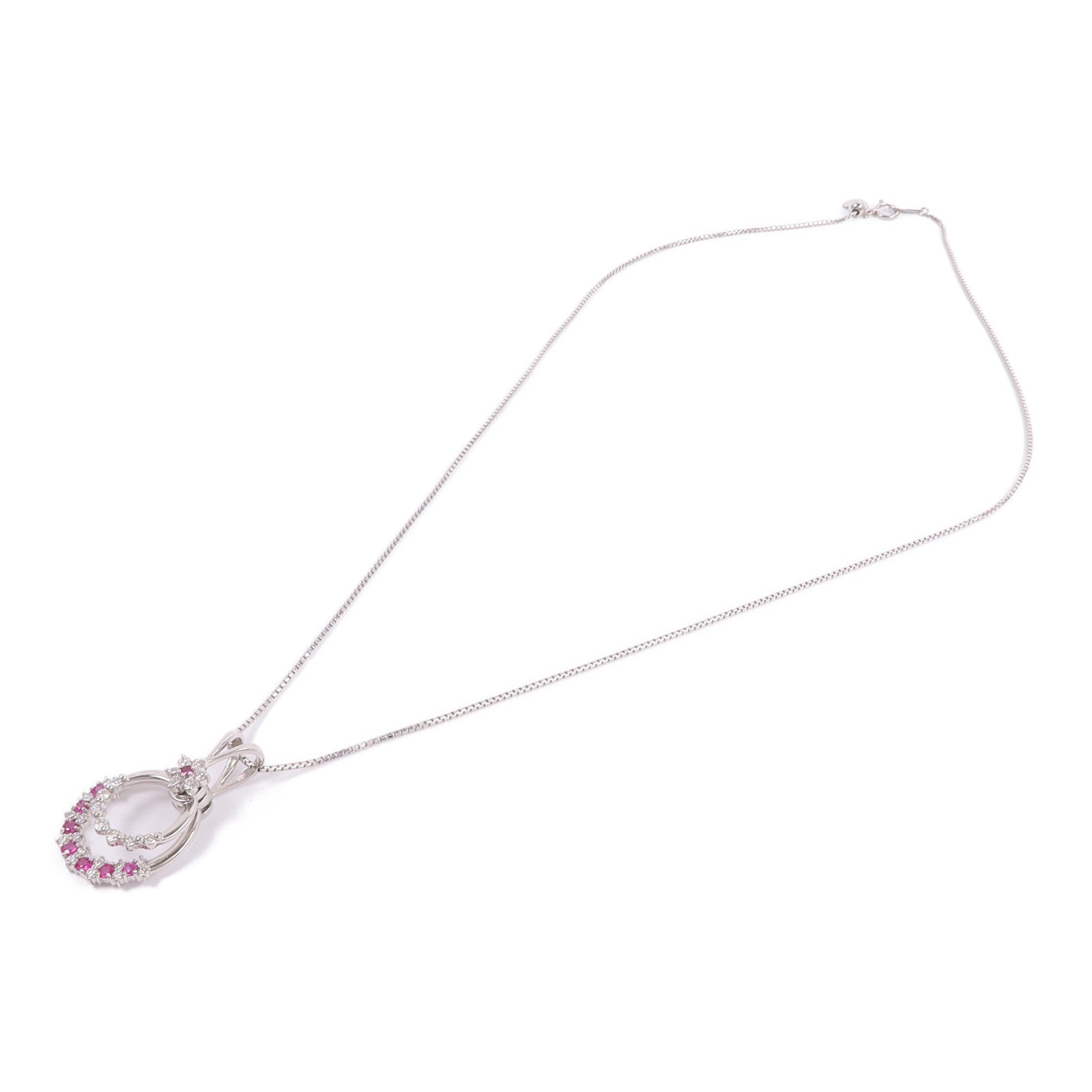 JEWELRY PT900/PT850鉑金Ruby Diamond Necklace紅寶石/鑽石項鍊
