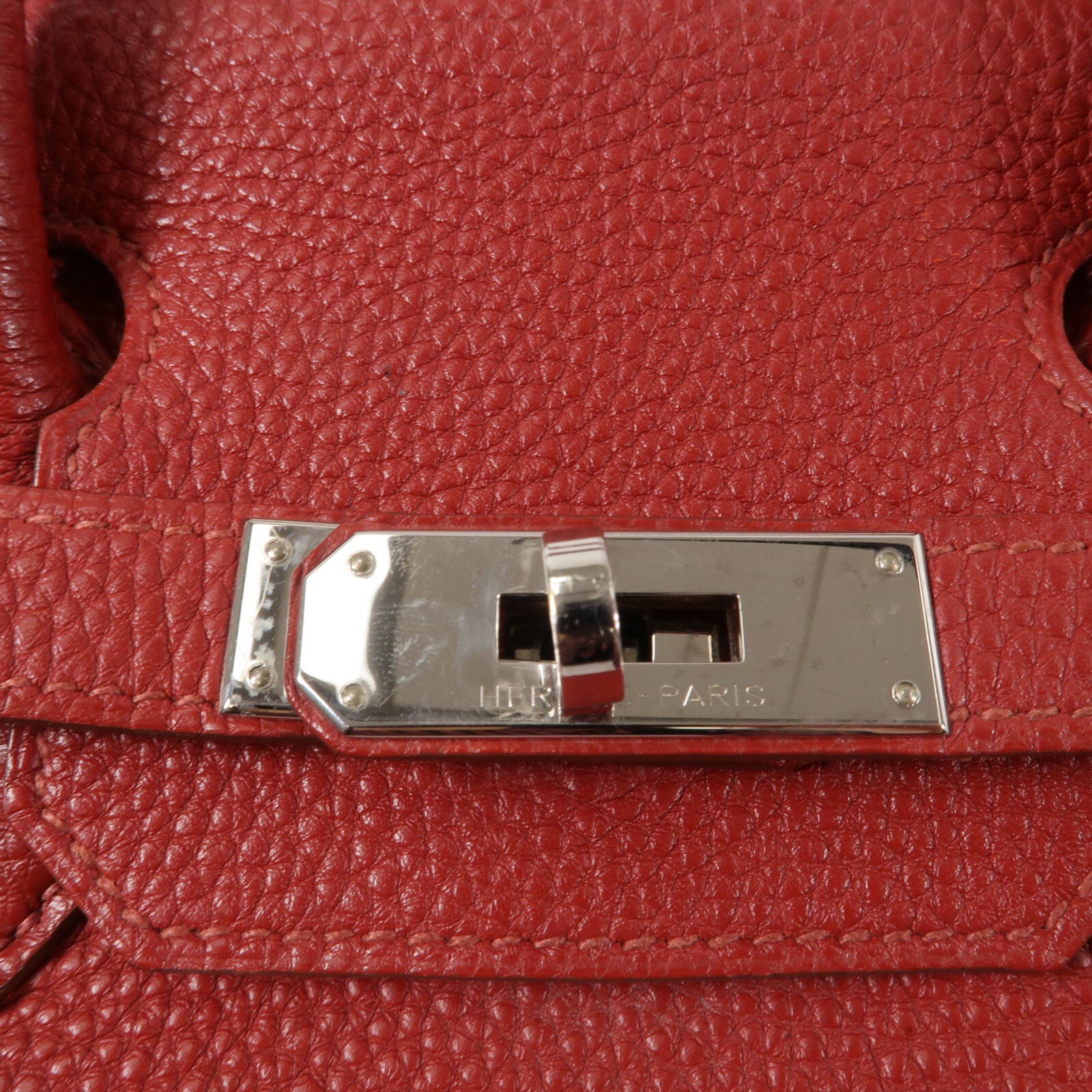 HERMES Togo皮革Birkin 30手挽袋Rouge Garnet