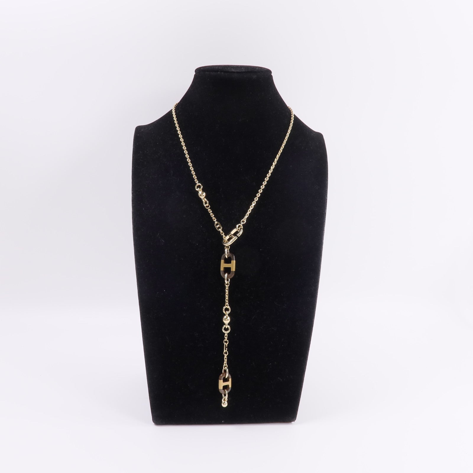 HERMES 牛角/金屬Sur Mer Necklace Small項鍊