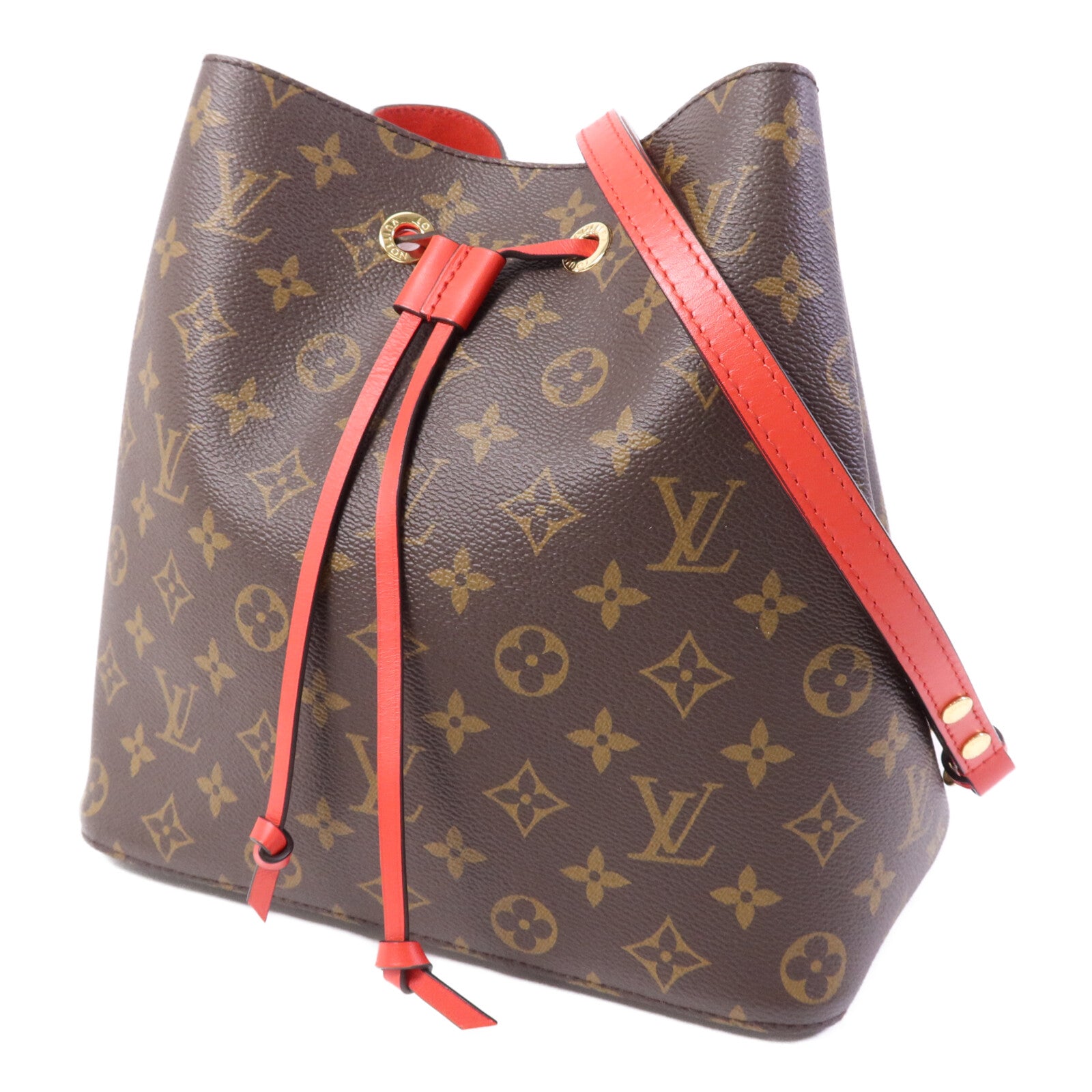 LOUIS VUITTON Monogram Neo Noe Bucket Bag金扣肩背袋Coquelicot