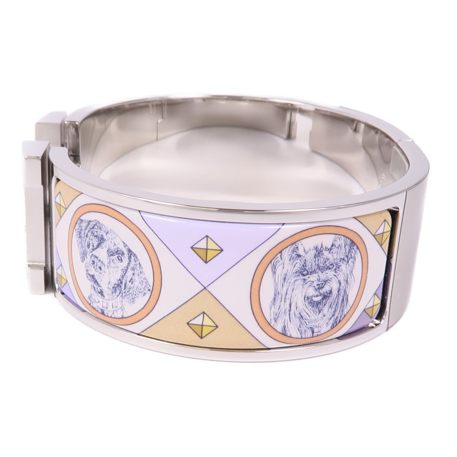 HERMES PHW Clic Clac H Bracelet Metal Enamel Multicolor