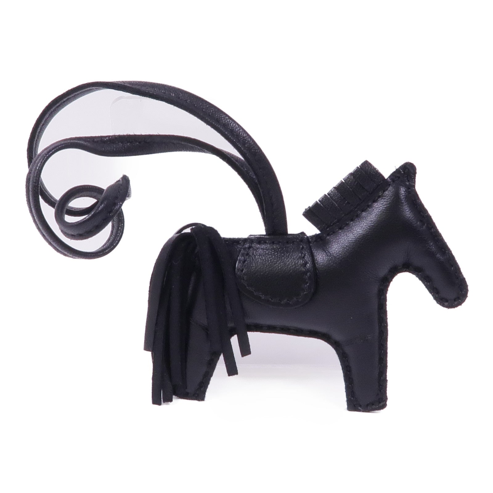 HERMES Milo皮革Rodeo PM掛飾Noir