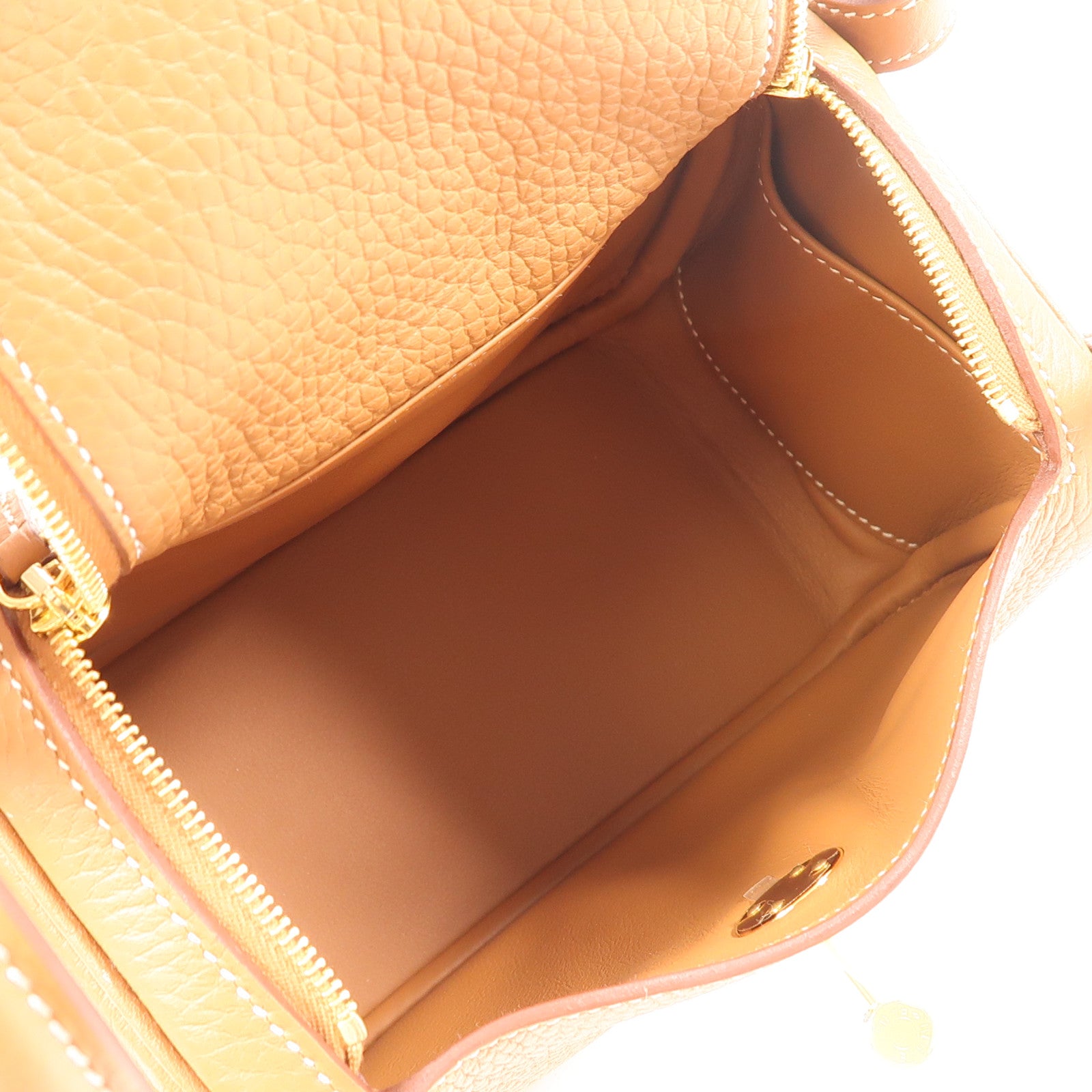 HERMES Clemence皮革Mini Lindy金扣手挽肩背兩用袋