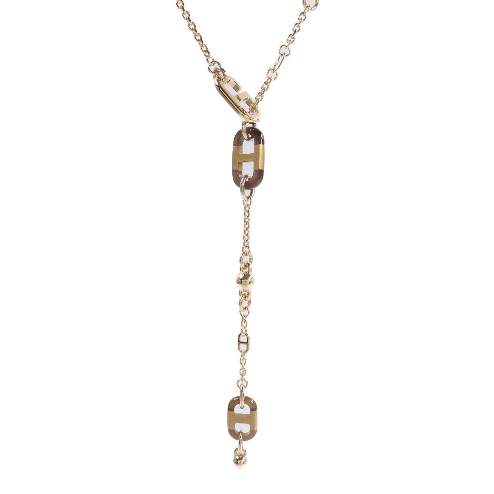 HERMES 牛角/金屬Sur Mer Necklace Small項鍊