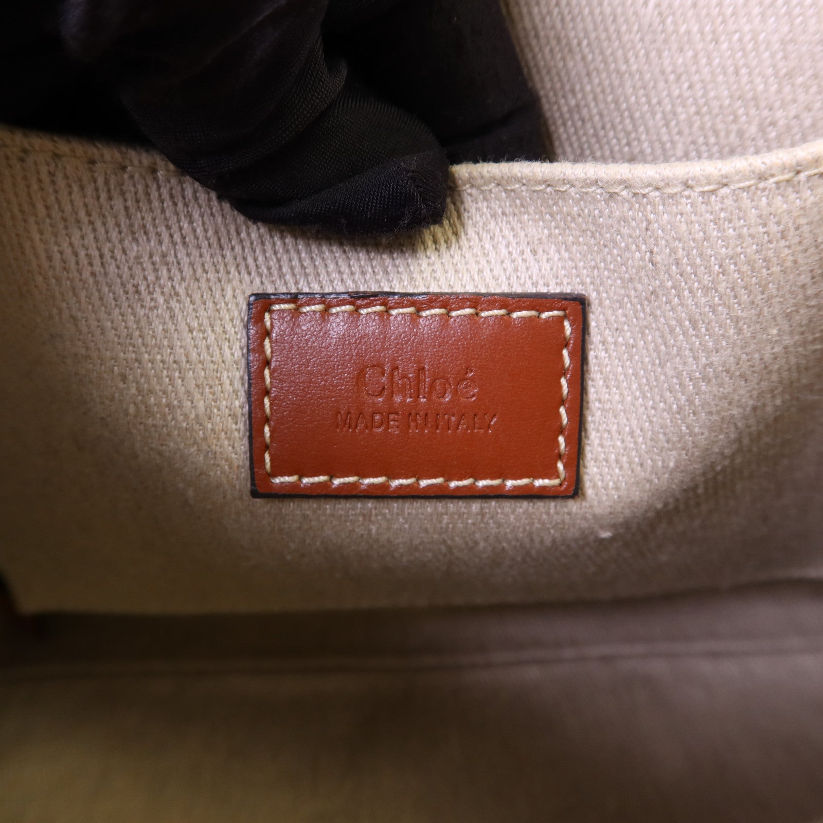 Chloe 帆布Woody Small金扣手挽肩背兩用袋