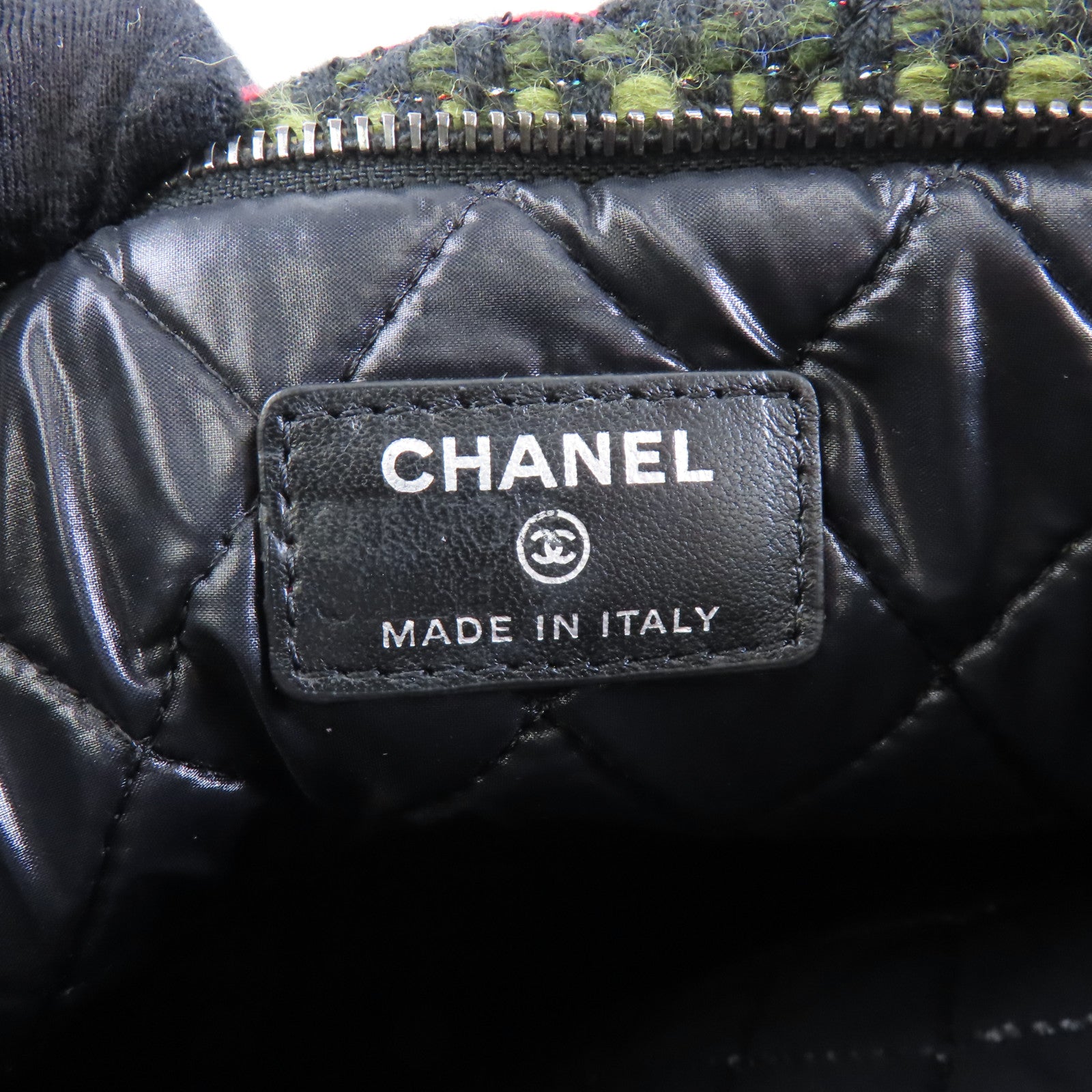CHANEL 【激減優惠】Tweed Pouch銀扣手拿包黑色/彩色
