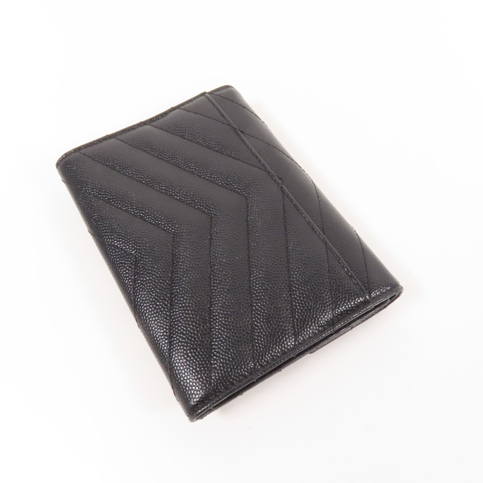 YVES SAINT LAURENT 牛皮皮革Fold Wallet銀扣錢包