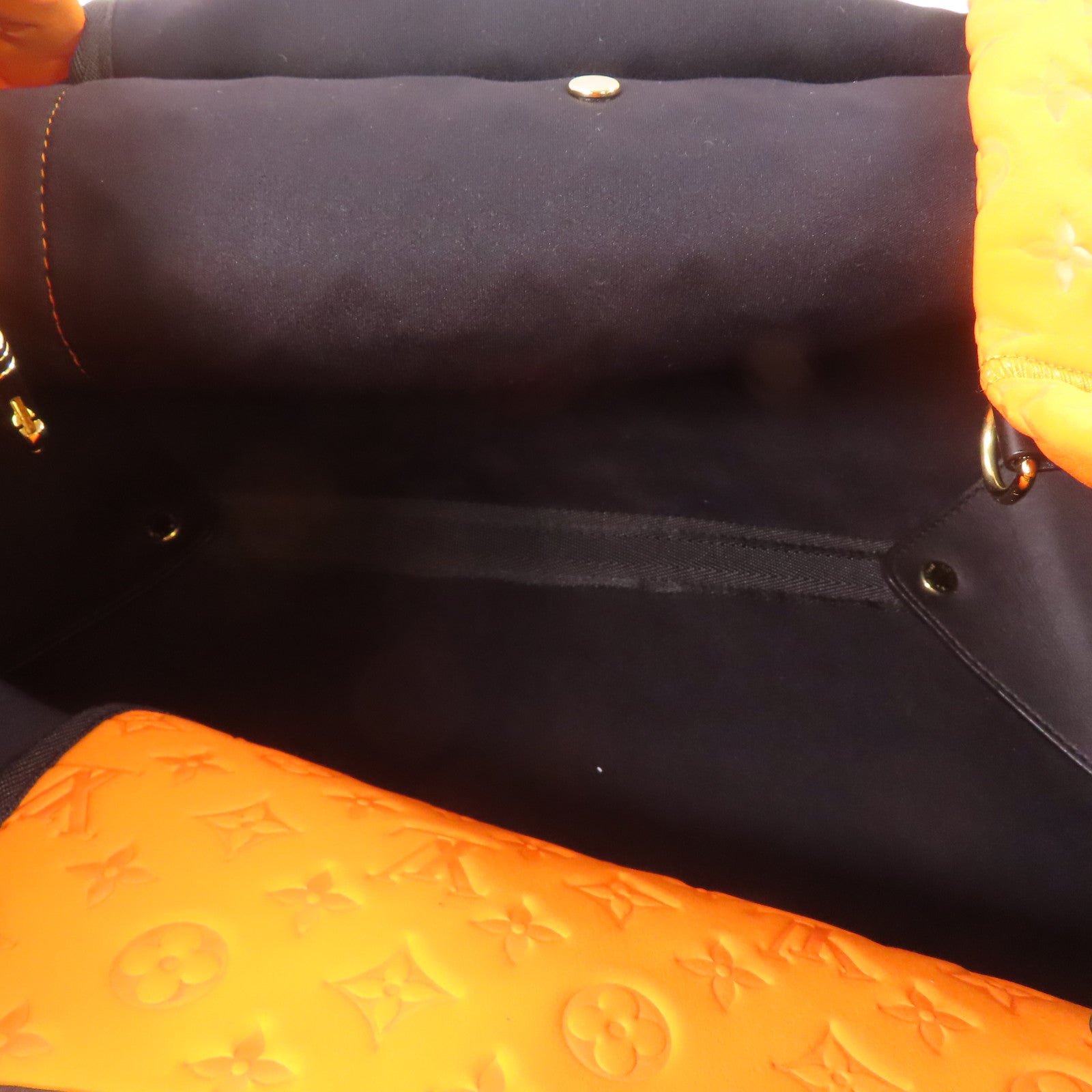 LOUIS VUITTON Monogram Neoprene Scaba MM金扣手挽袋橙色