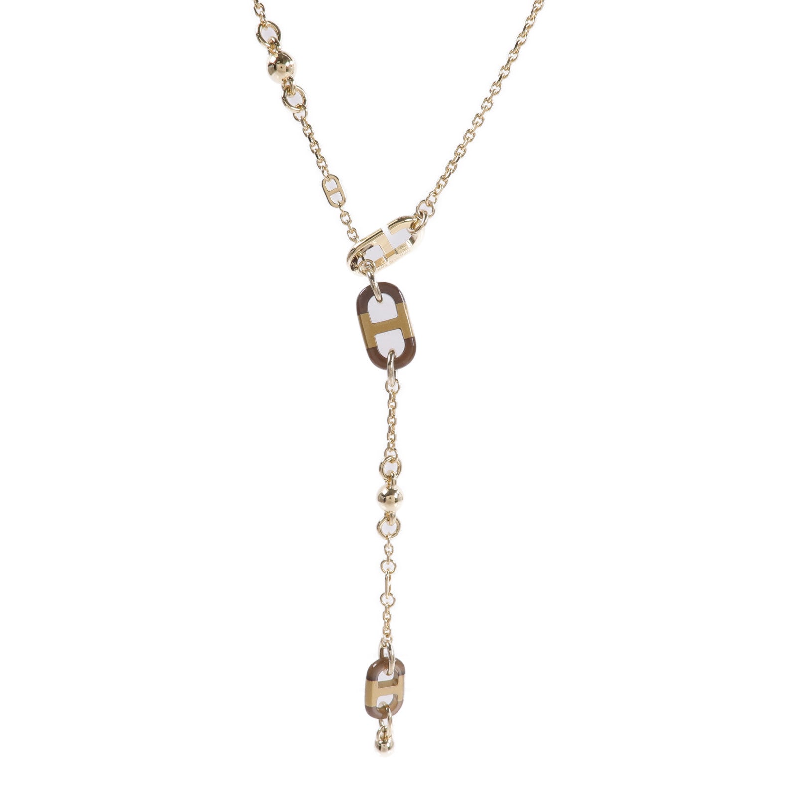 HERMES 牛角/金屬Sur Mer Necklace Small項鍊