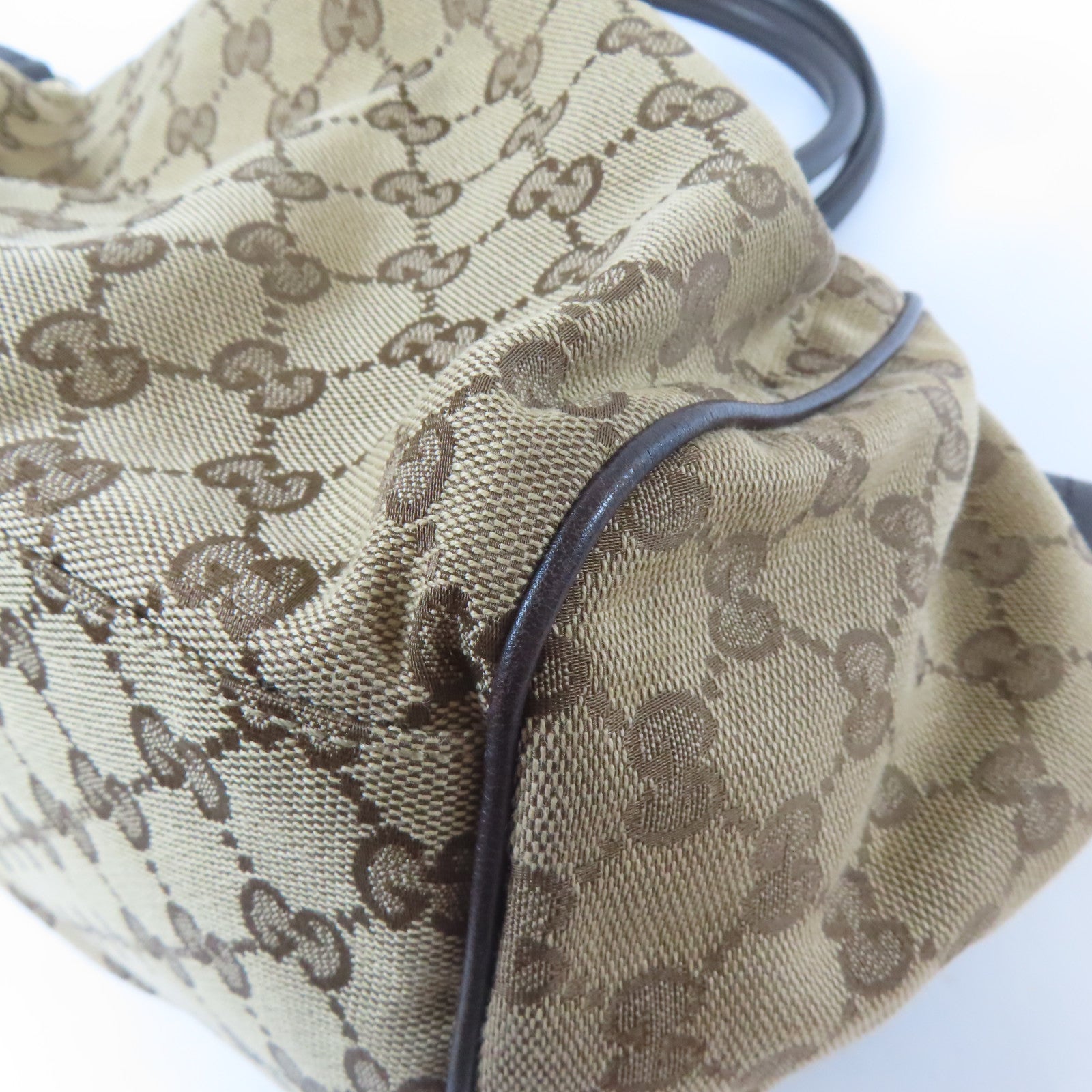 GUCCI 【激減優惠】帆布Sukey Boston Bag金扣手挽肩背兩用袋啡色
