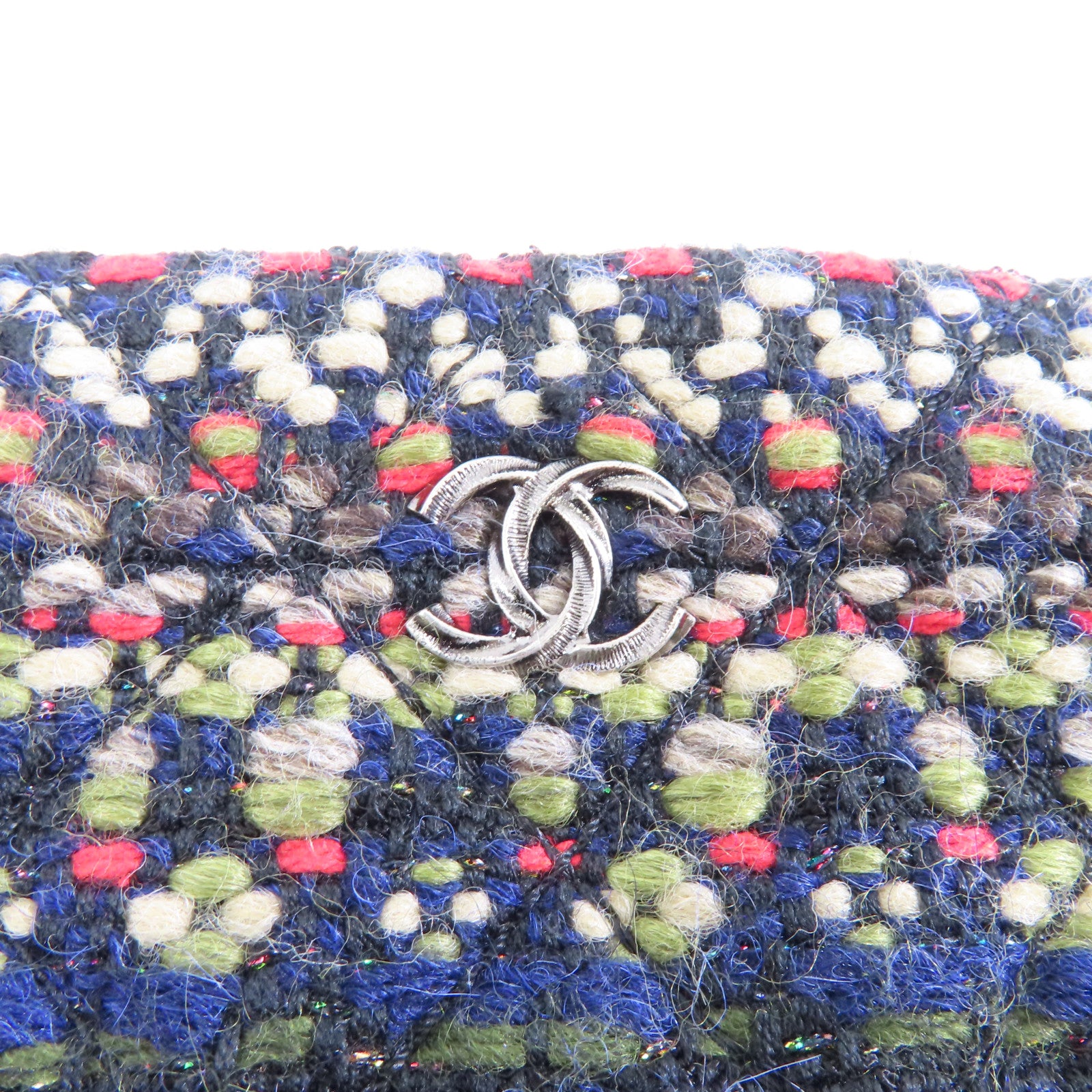CHANEL 【激減優惠】Tweed Pouch銀扣手拿包黑色/彩色