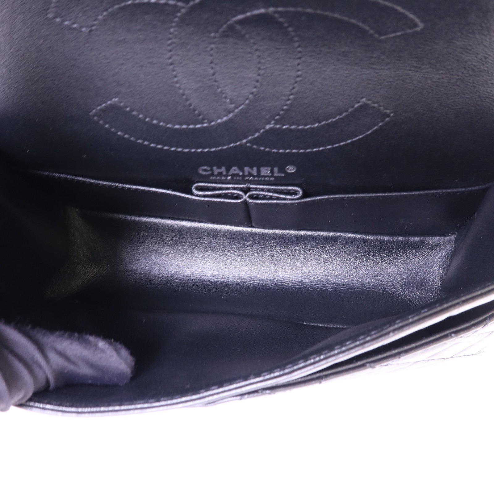 CHANEL 牛皮皮革2.55 So Black鏈帶肩背袋