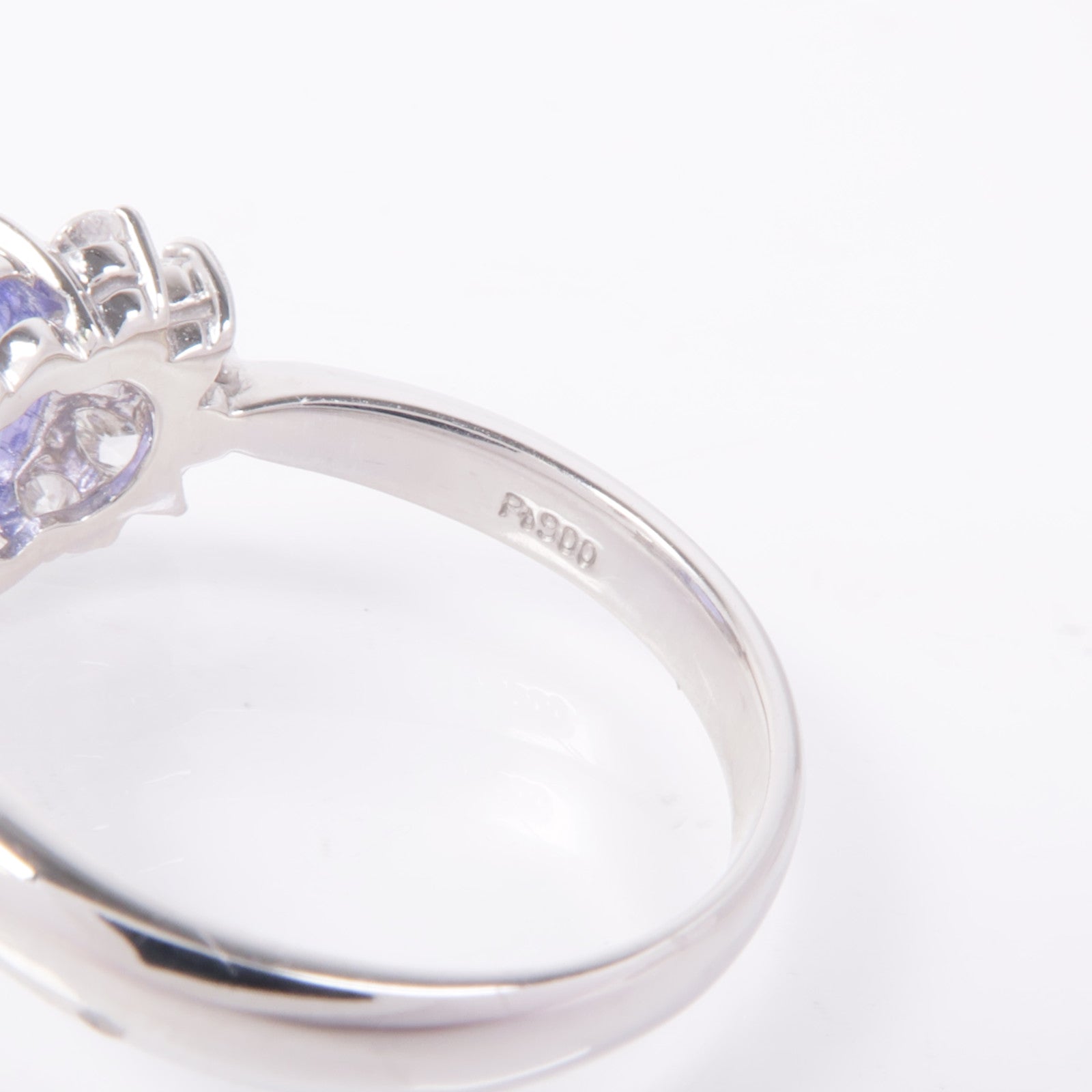 JEWELRY 【激減優惠】PT900鉑金Tanzanite/Diamond Ring坦桑石/鑽石戒指US#6.75