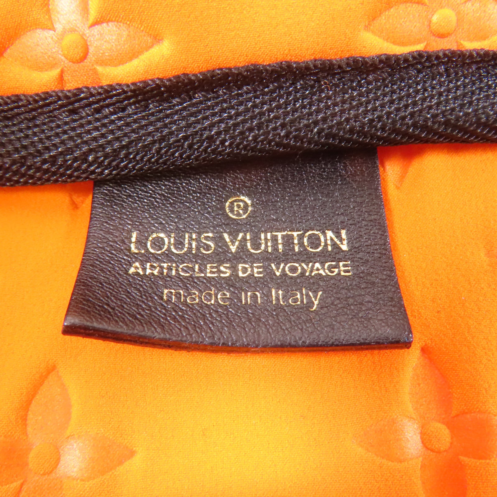 LOUIS VUITTON Monogram Neoprene Scaba MM金扣手挽袋橙色
