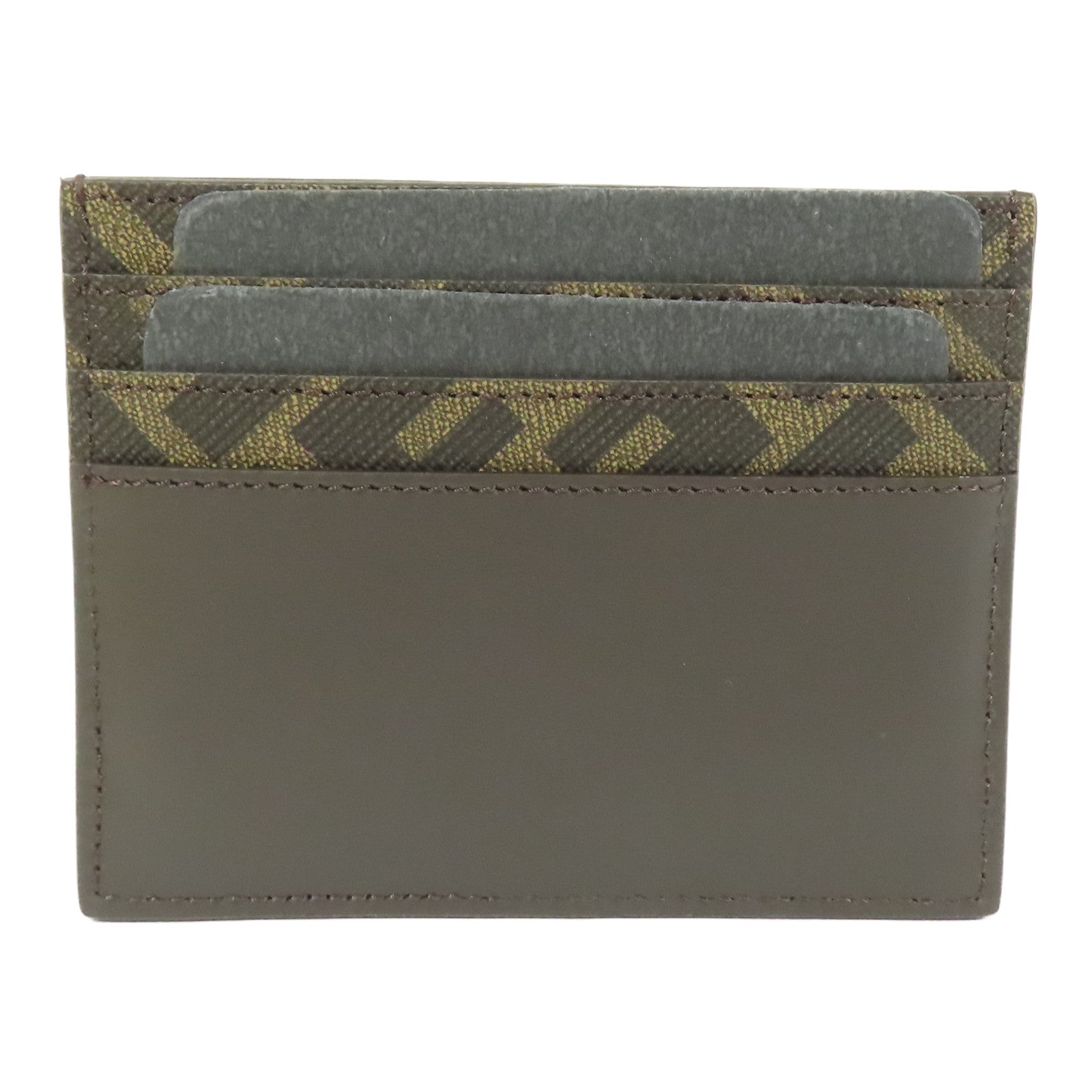 FENDI 【激減優惠】牛皮皮革/塗層帆布FF Squared Card Holder銀扣卡片套