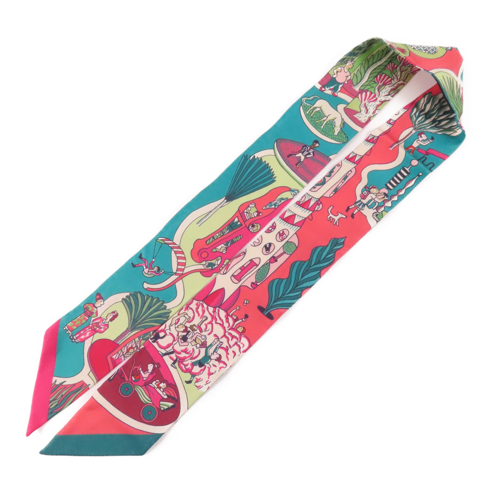 HERMES 絲質Twilly絲巾Multicolor