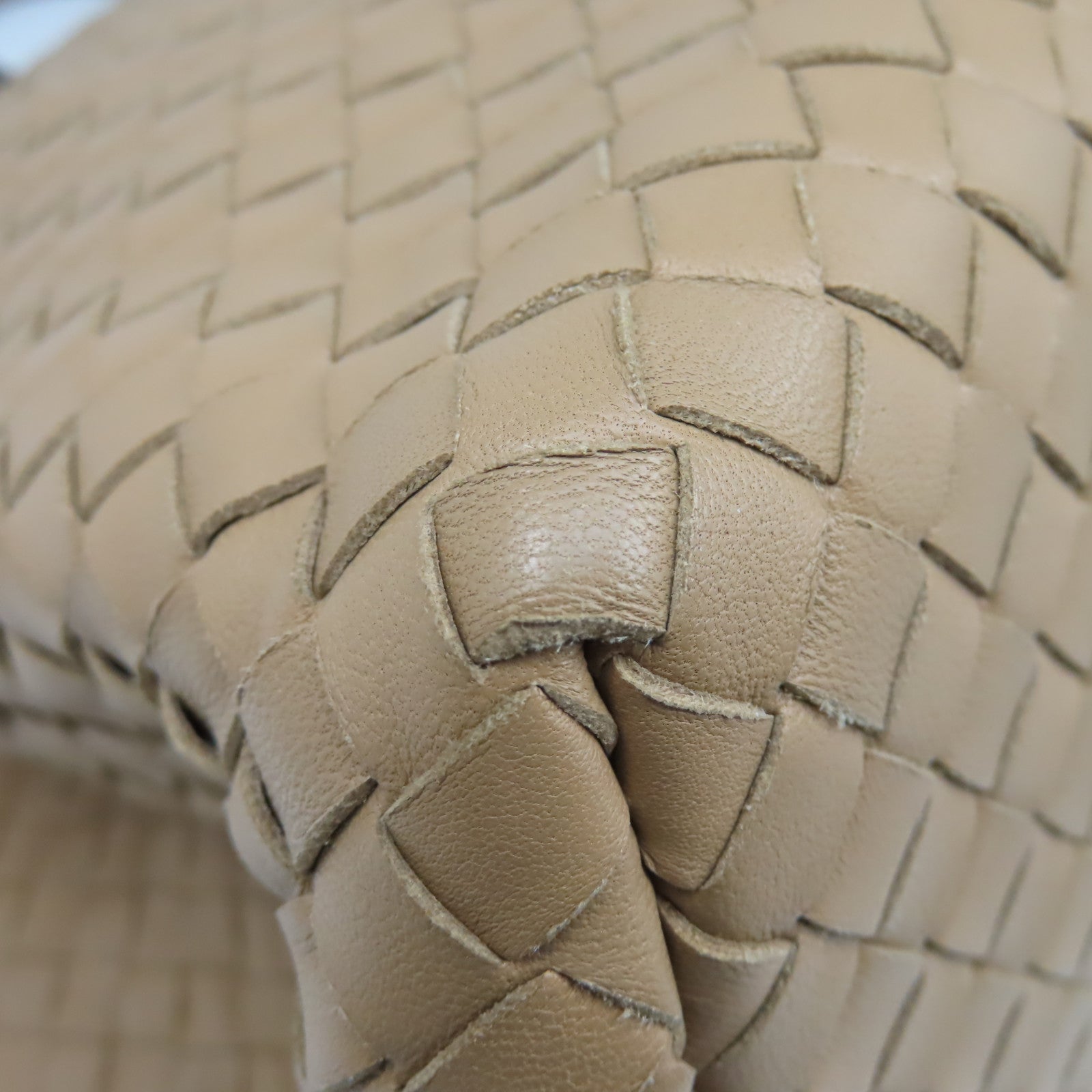 BOTTEGA VENETA 【激減優惠】織紋皮革Tote Bag肩背袋杏色