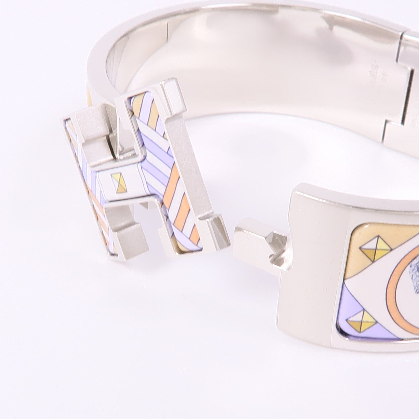 HERMES PHW Clic Clac H Bracelet Metal Enamel Multicolor