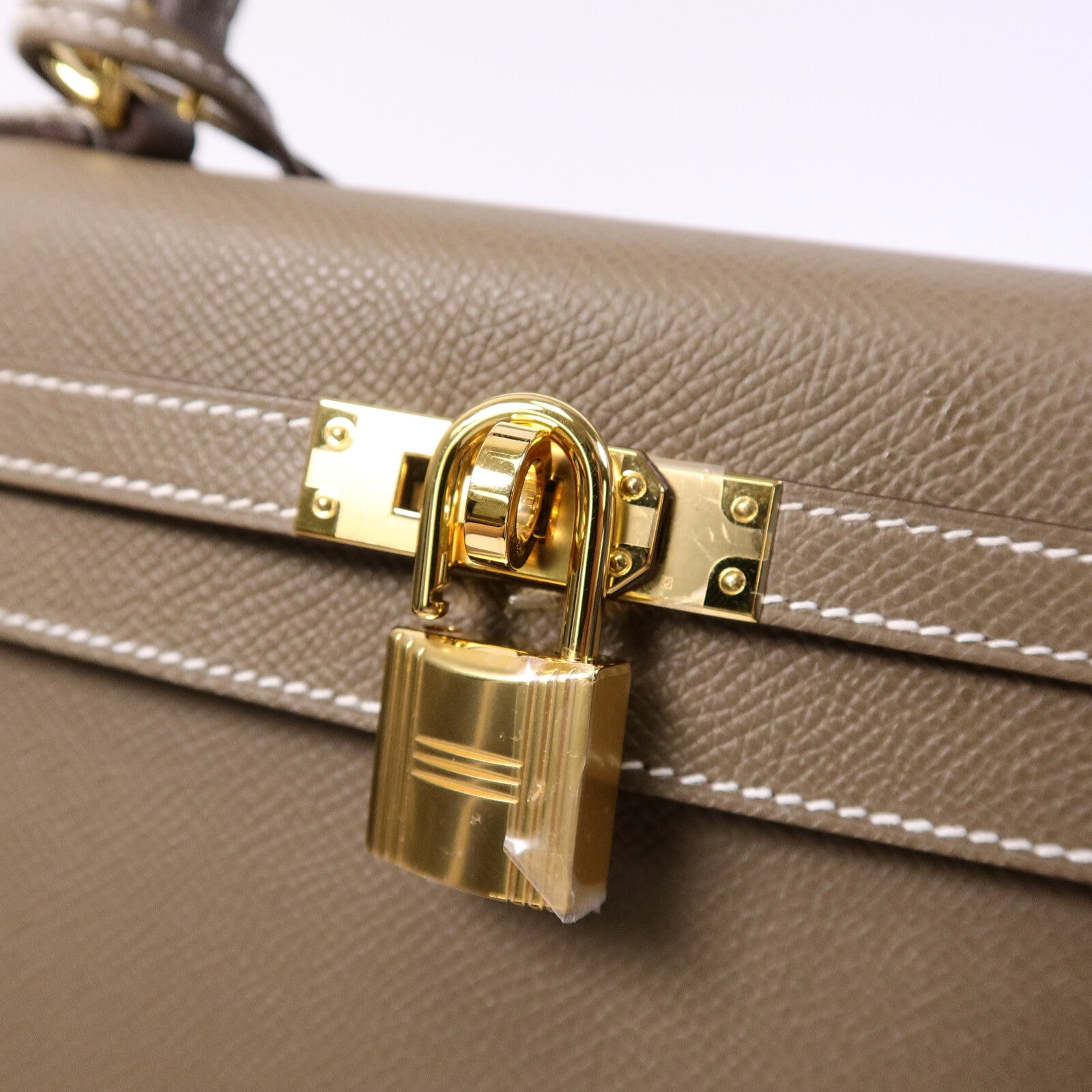 HERMES Epsom皮革Kelly 25手挽肩背兩用袋Etoupe