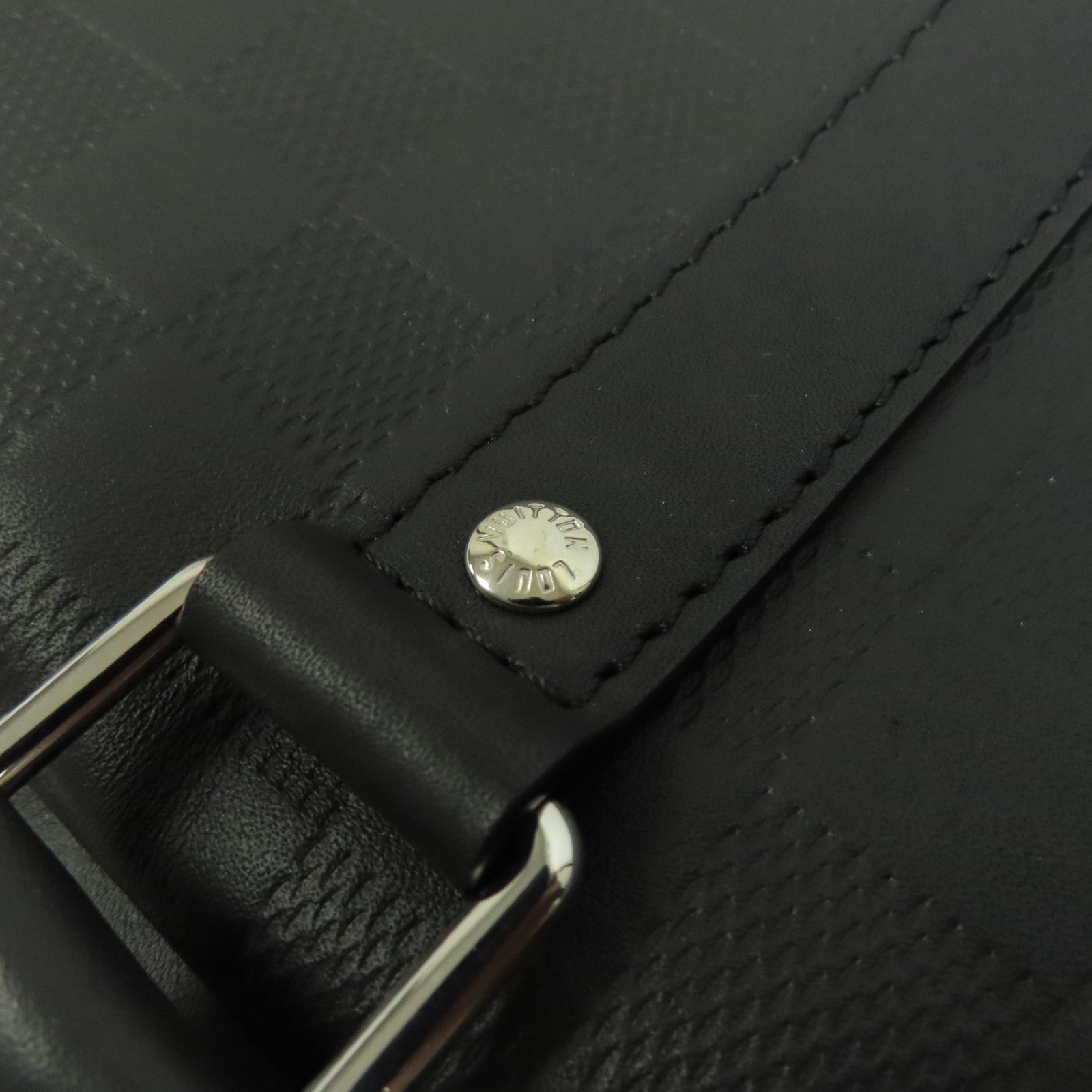 LOUIS VUITTON Damier Infini Porte-Documents Voyage NM銀扣手挽肩背兩用袋黑色