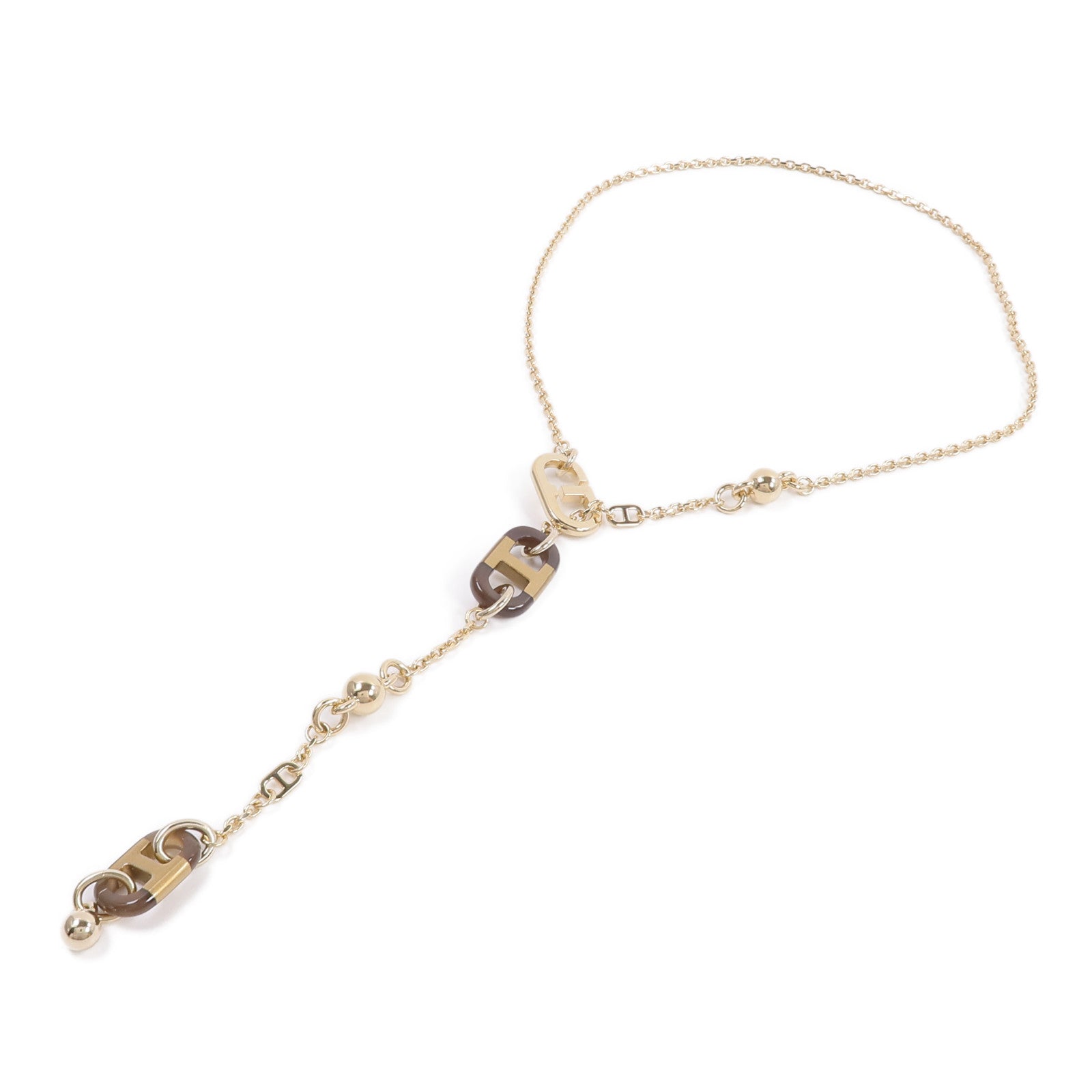 HERMES 牛角/金屬Sur Mer Necklace Small項鍊