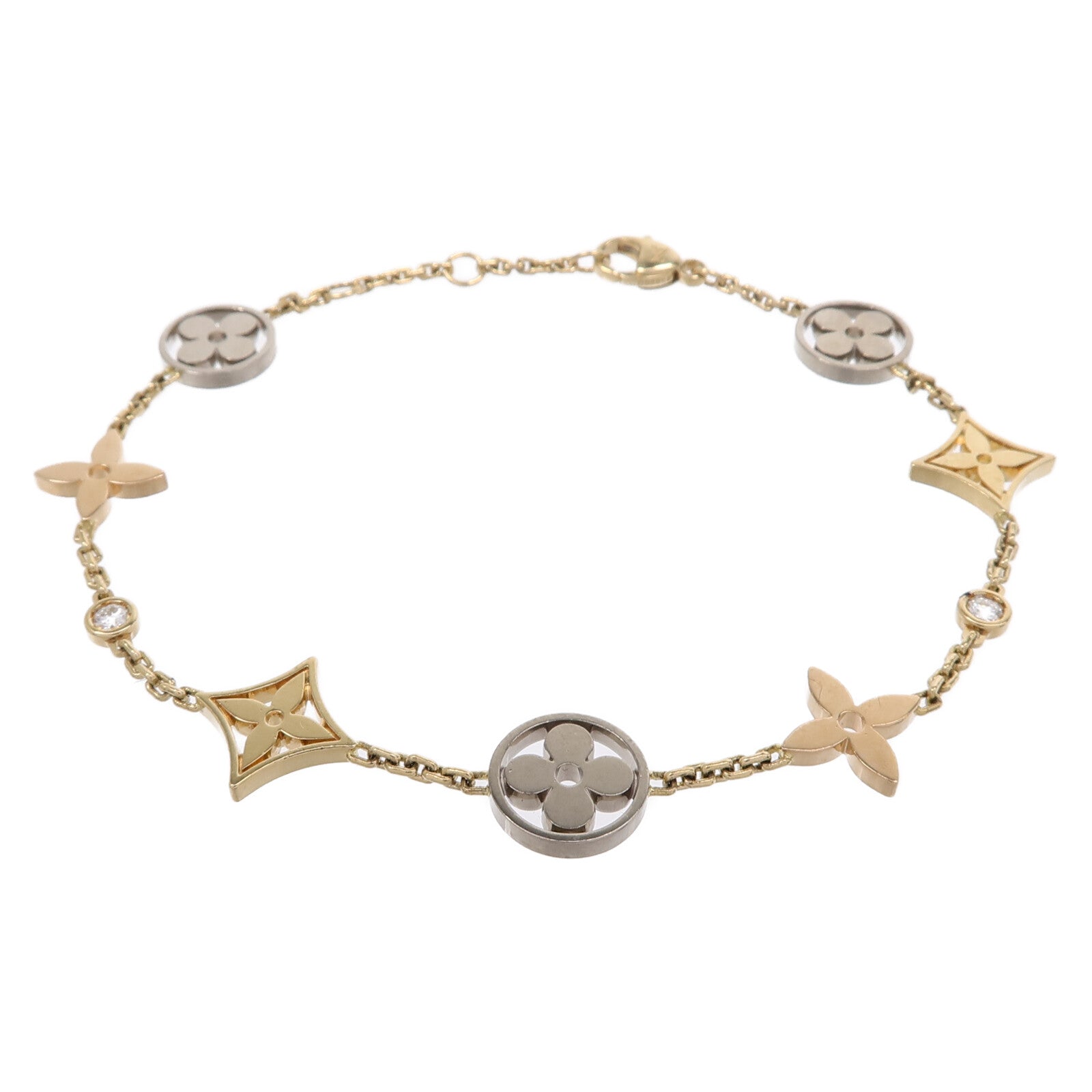 LOUIS VUITTON 18K黃金/白金/玫瑰金Idylle Blossom Bracelet手鏈
