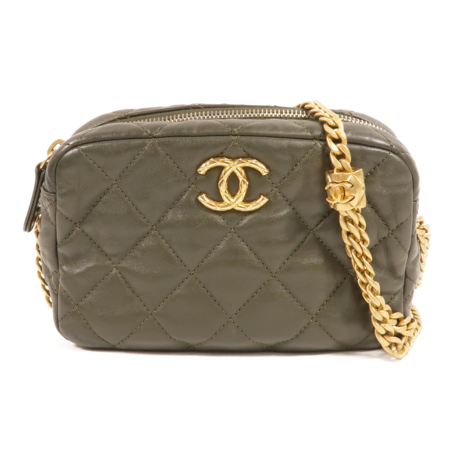 CHANEL 牛皮皮革Camera Bag Gold Ball肩背袋
