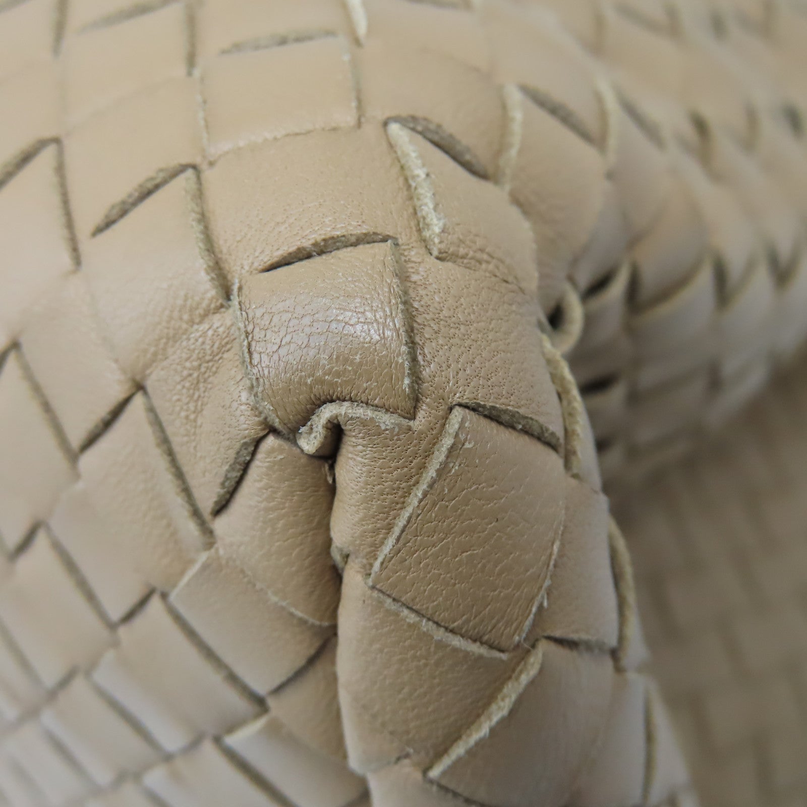 BOTTEGA VENETA 【激減優惠】織紋皮革Tote Bag肩背袋杏色