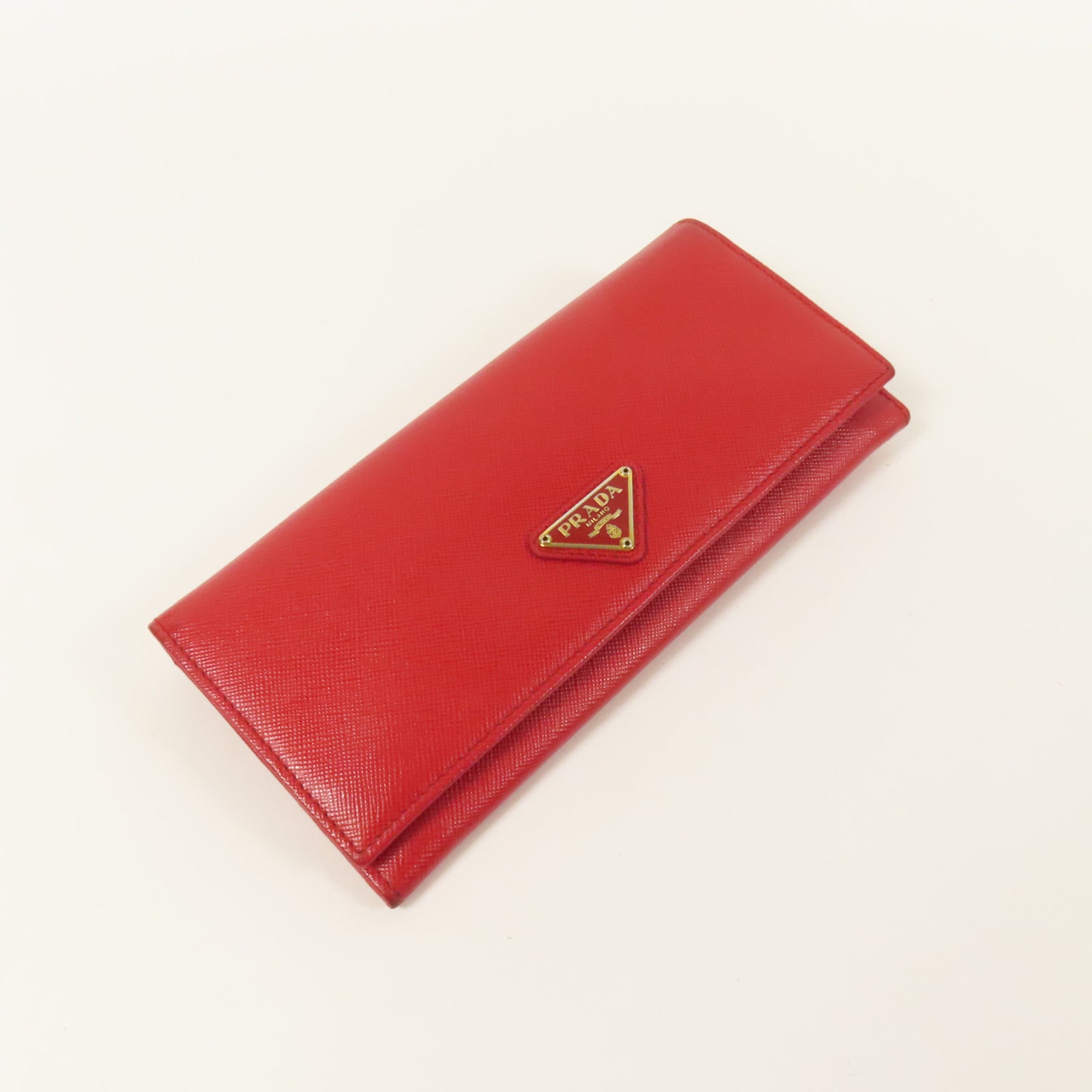 PRADA 【激減優惠】Saffiano皮革Long Wallet金扣長錢包