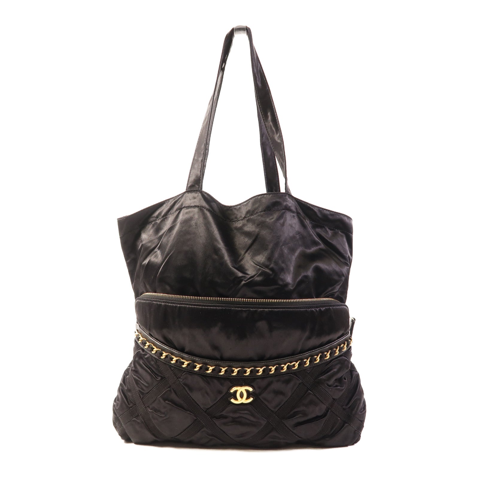 CHANEL 尼龍Tote Bag金扣手挽袋