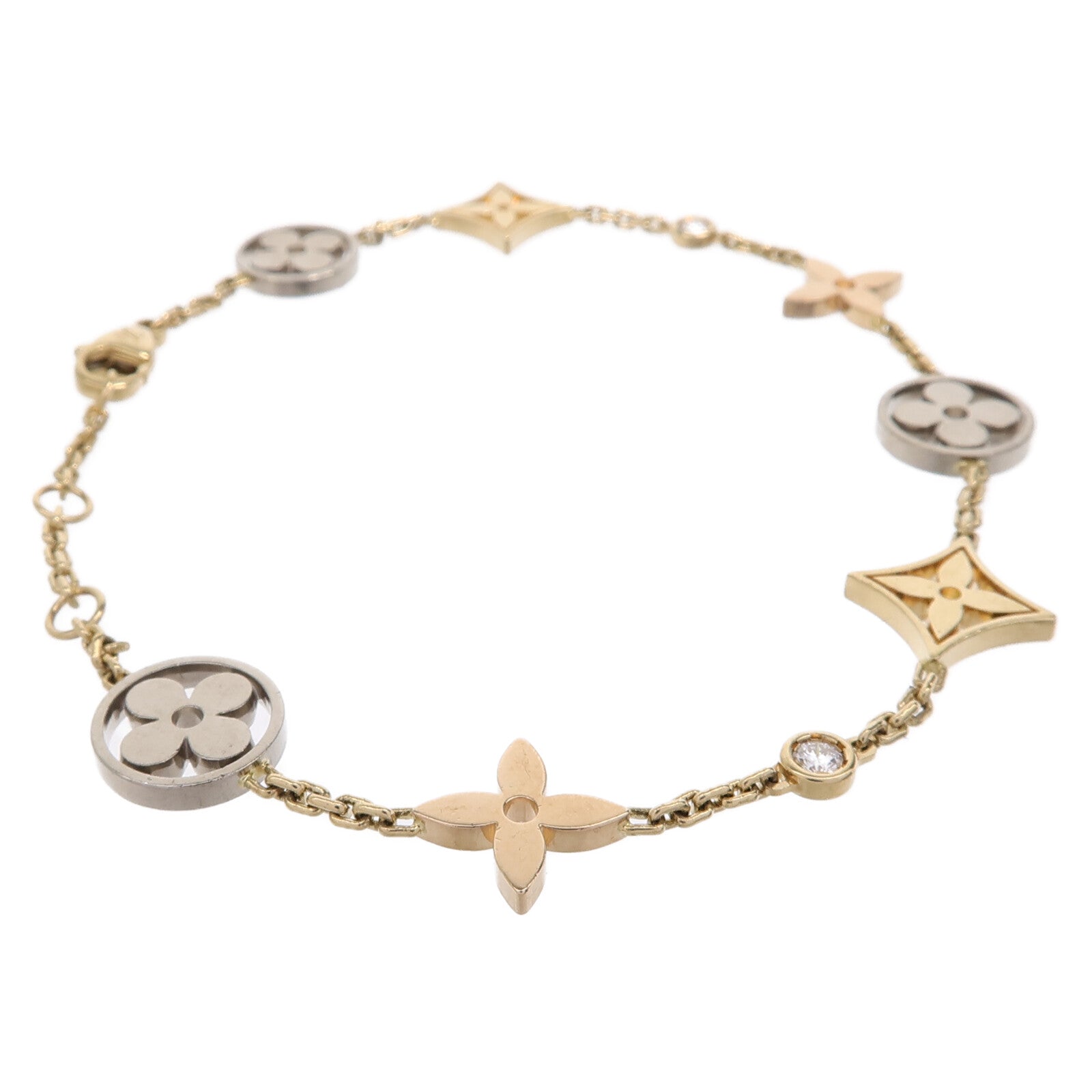 LOUIS VUITTON 18K黃金/白金/玫瑰金Idylle Blossom Bracelet手鏈