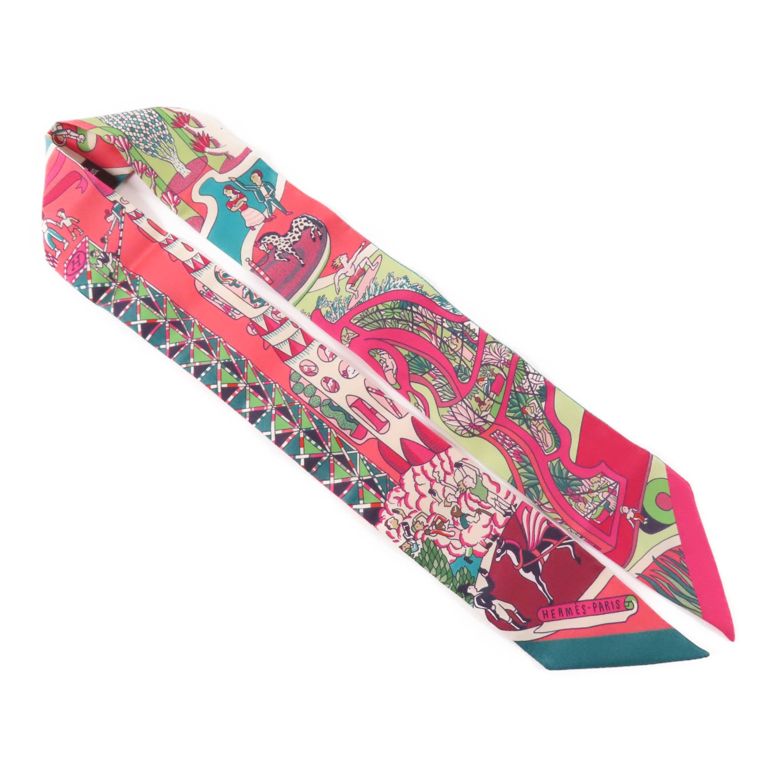 HERMES 絲質Twilly絲巾Multicolor
