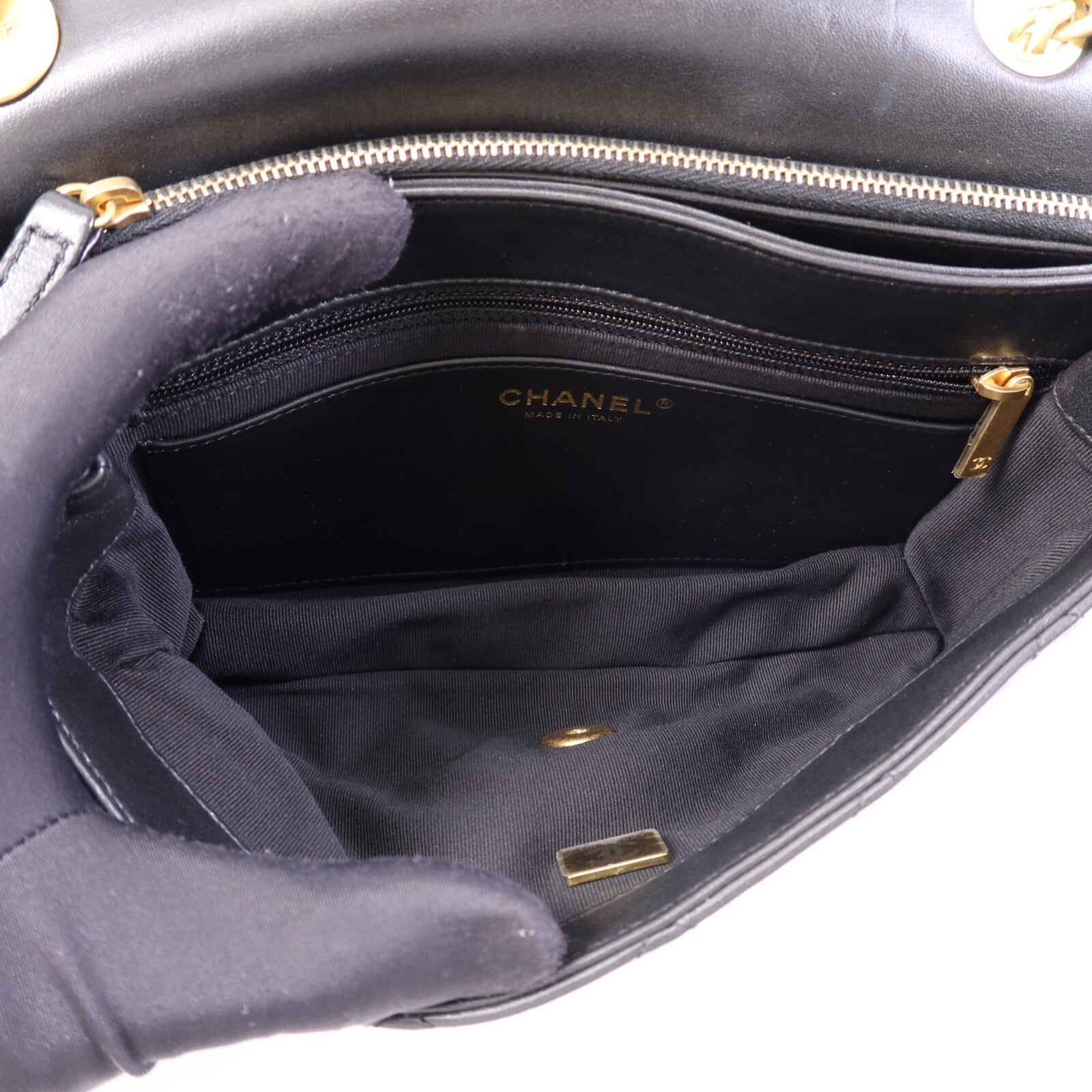 CHANEL 羊皮皮革Chain Shoulder Bag金扣鏈帶肩背袋