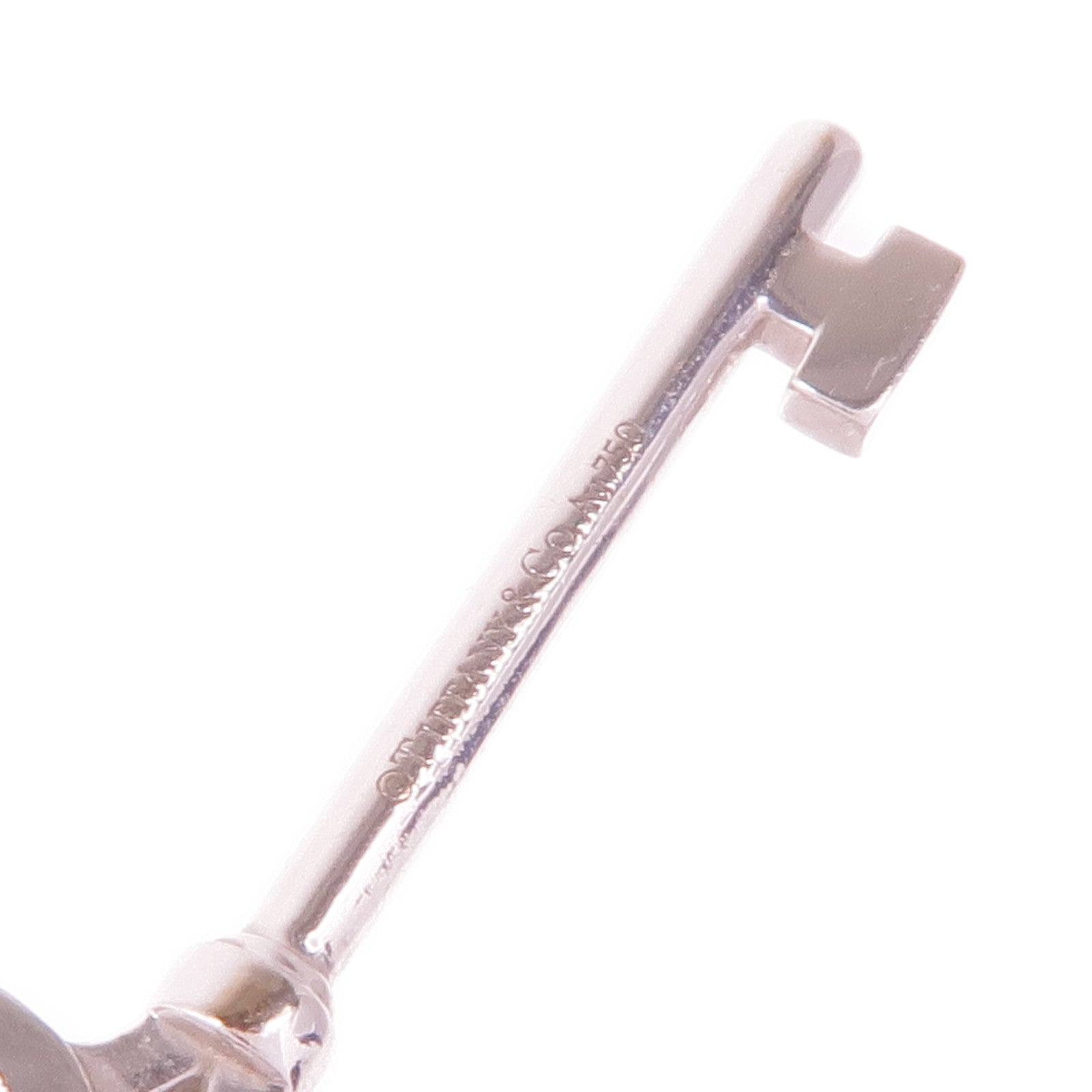 TIFFANY＆CO 18K白金/PT950鉑金Crown Key Necklace鑽石項鍊