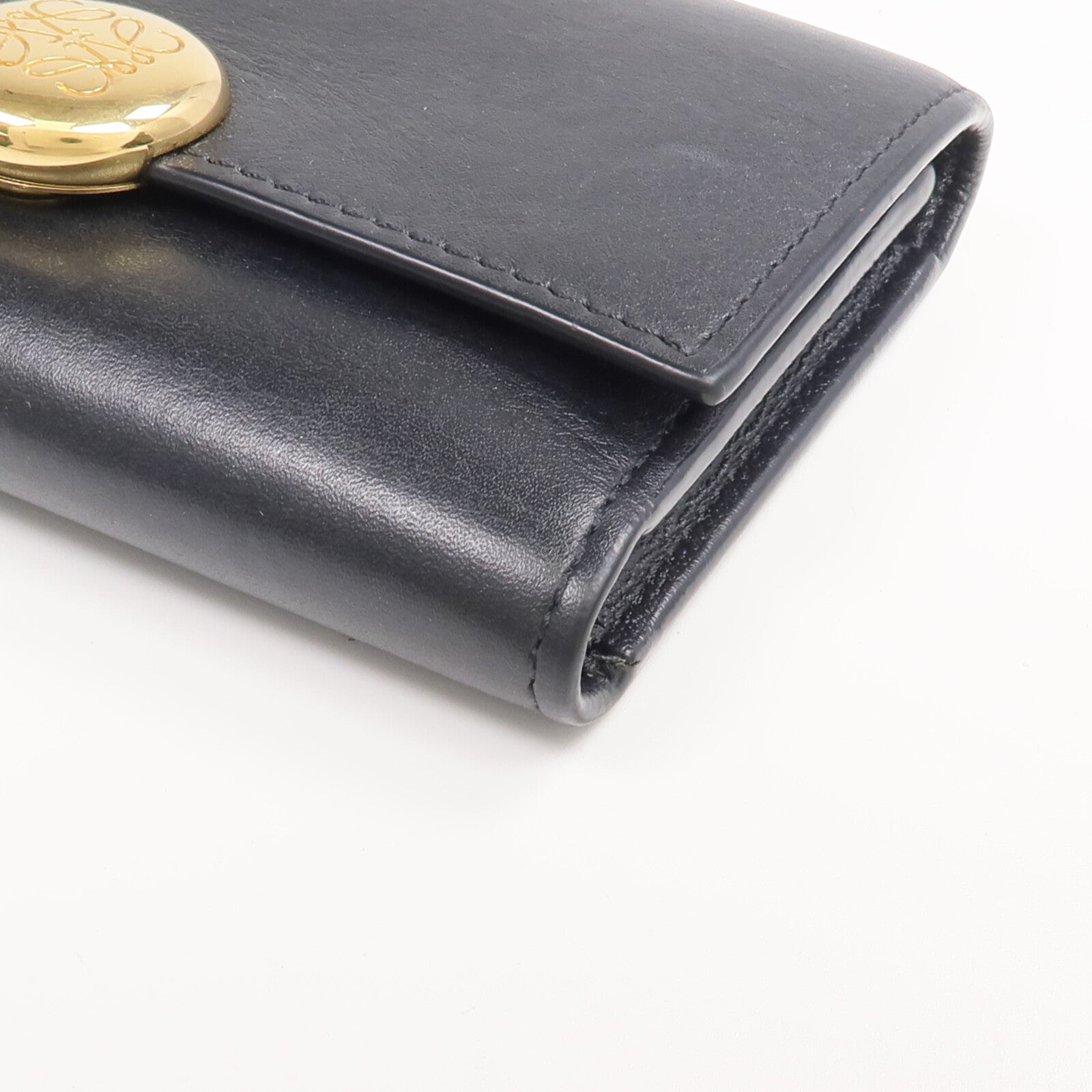 LOEWE 牛皮皮革Pebble Small Vertical Wallet金扣錢包