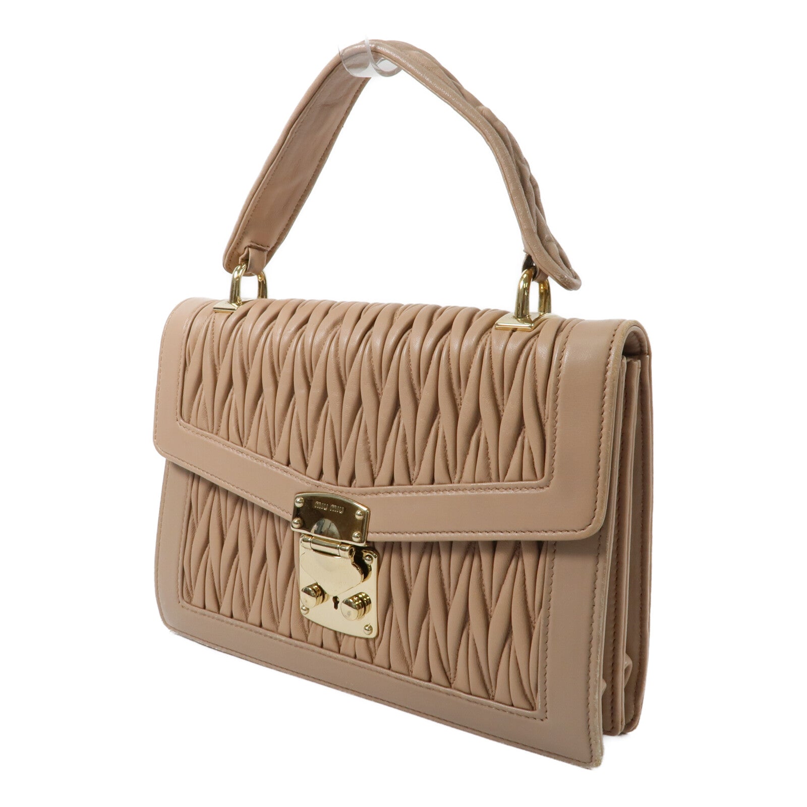 Miu Miu 羊皮皮革2 Way Shoulder鏈帶手挽肩背兩用袋