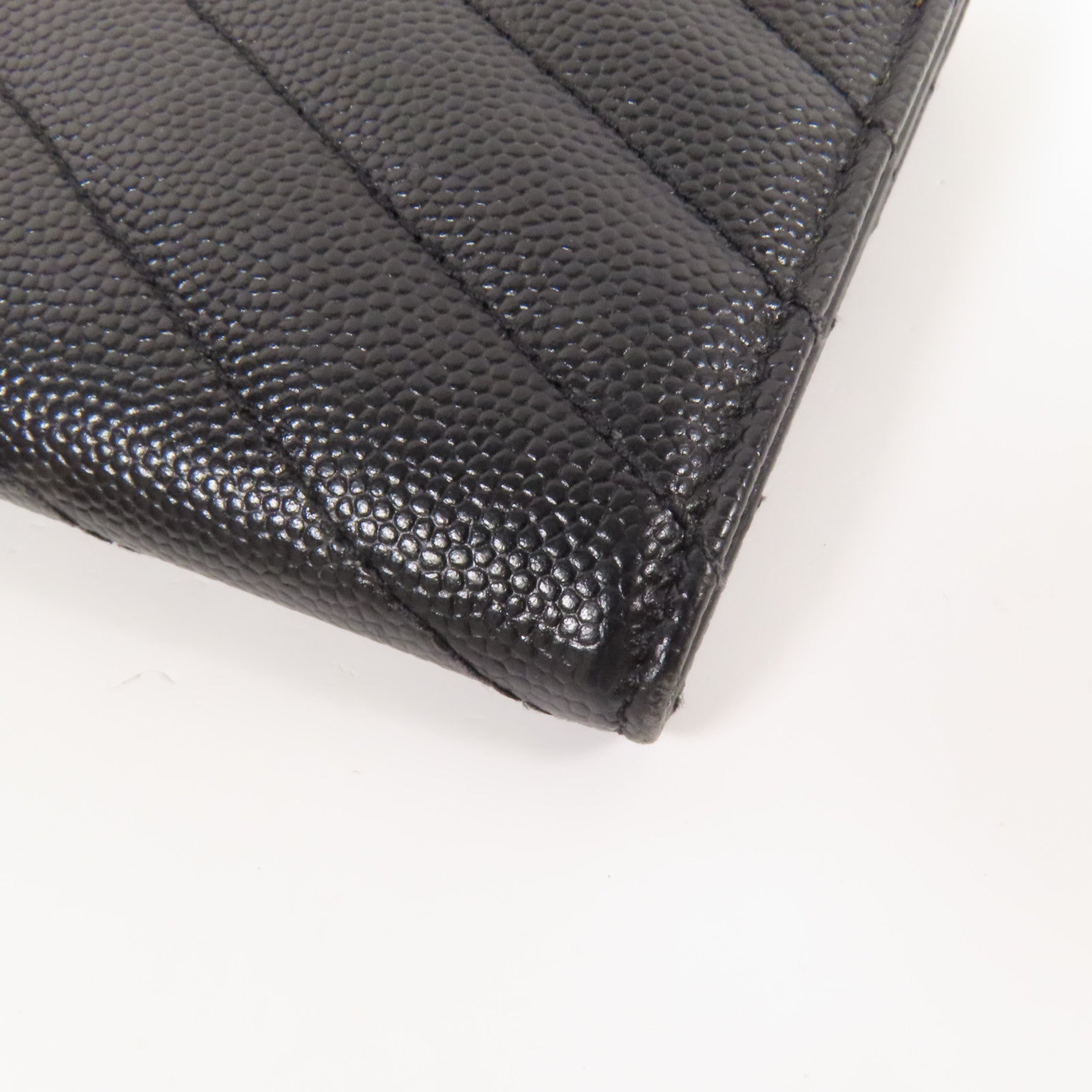 YVES SAINT LAURENT 牛皮皮革Fold Wallet銀扣錢包