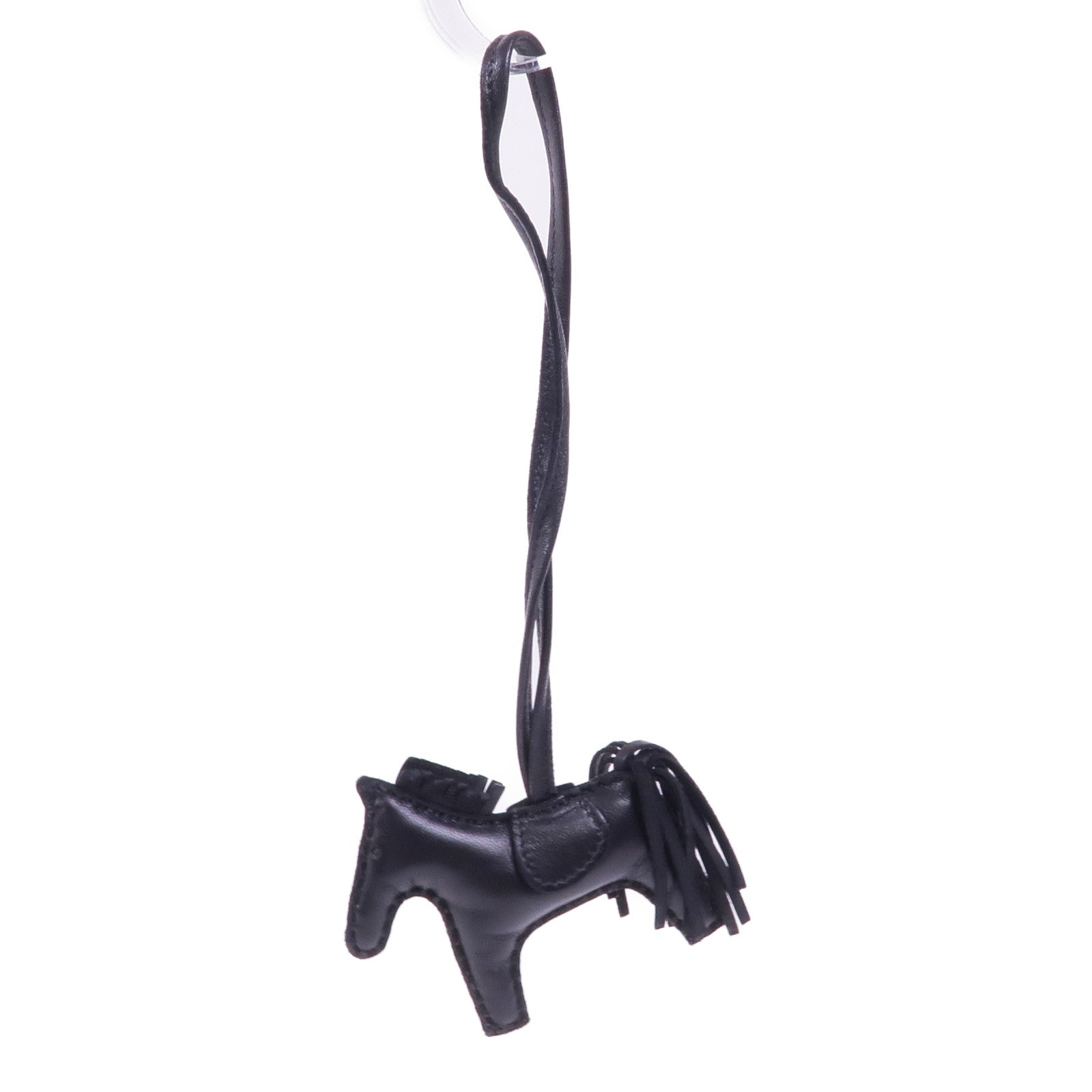 HERMES Milo皮革Rodeo PM掛飾Noir