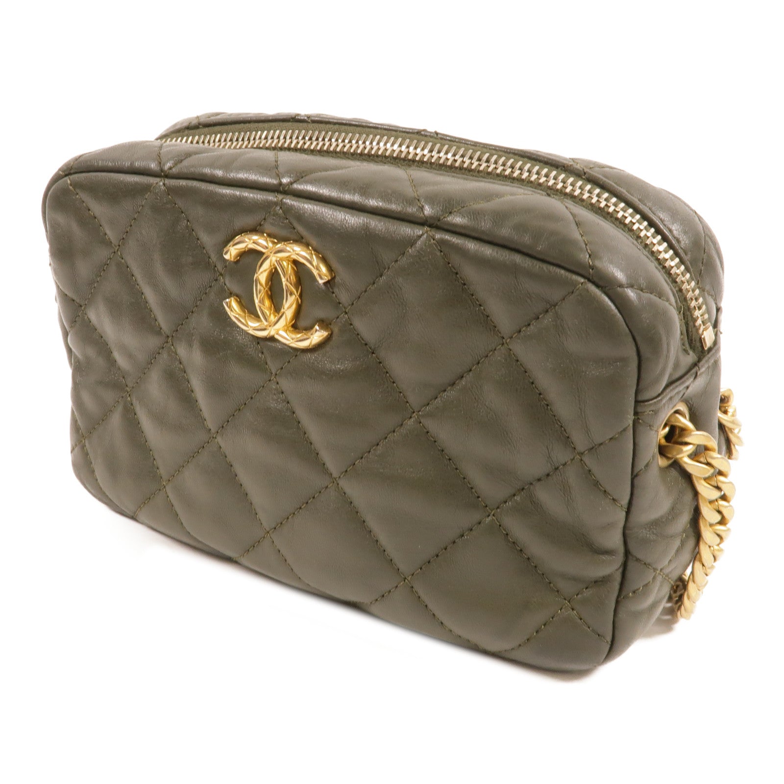 CHANEL 牛皮皮革Camera Bag Gold Ball肩背袋