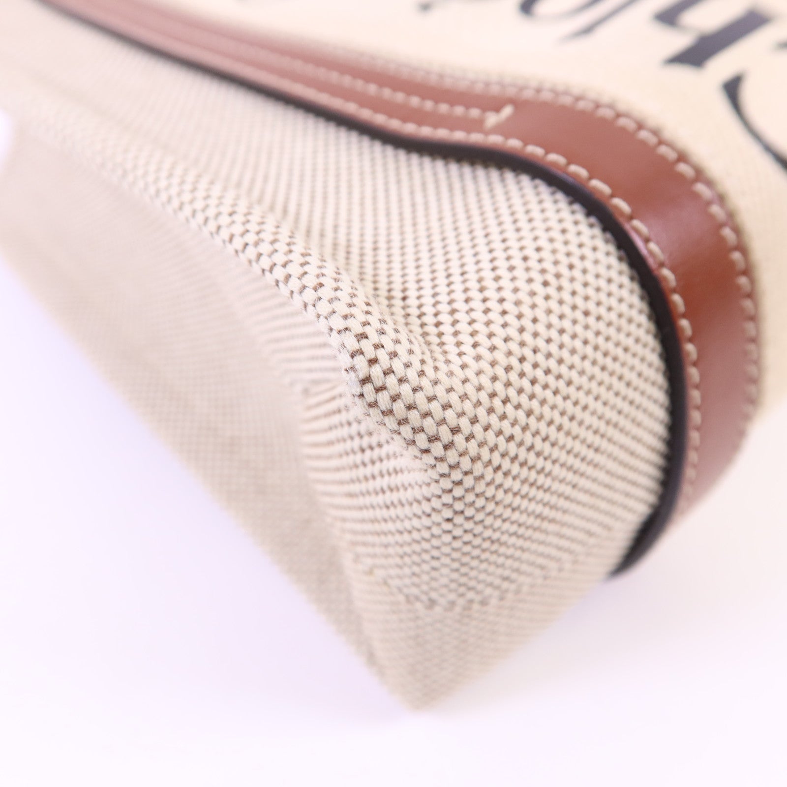 Chloe 帆布Woody Small金扣手挽肩背兩用袋