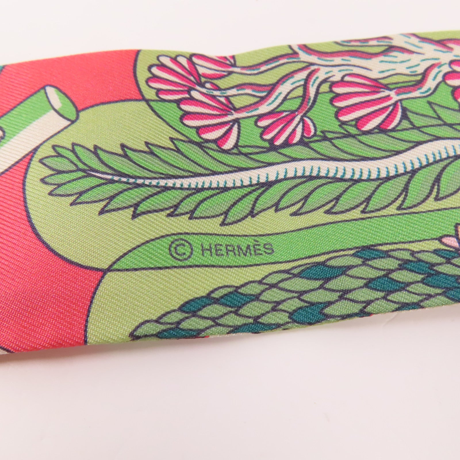 HERMES 絲質Twilly絲巾Multicolor