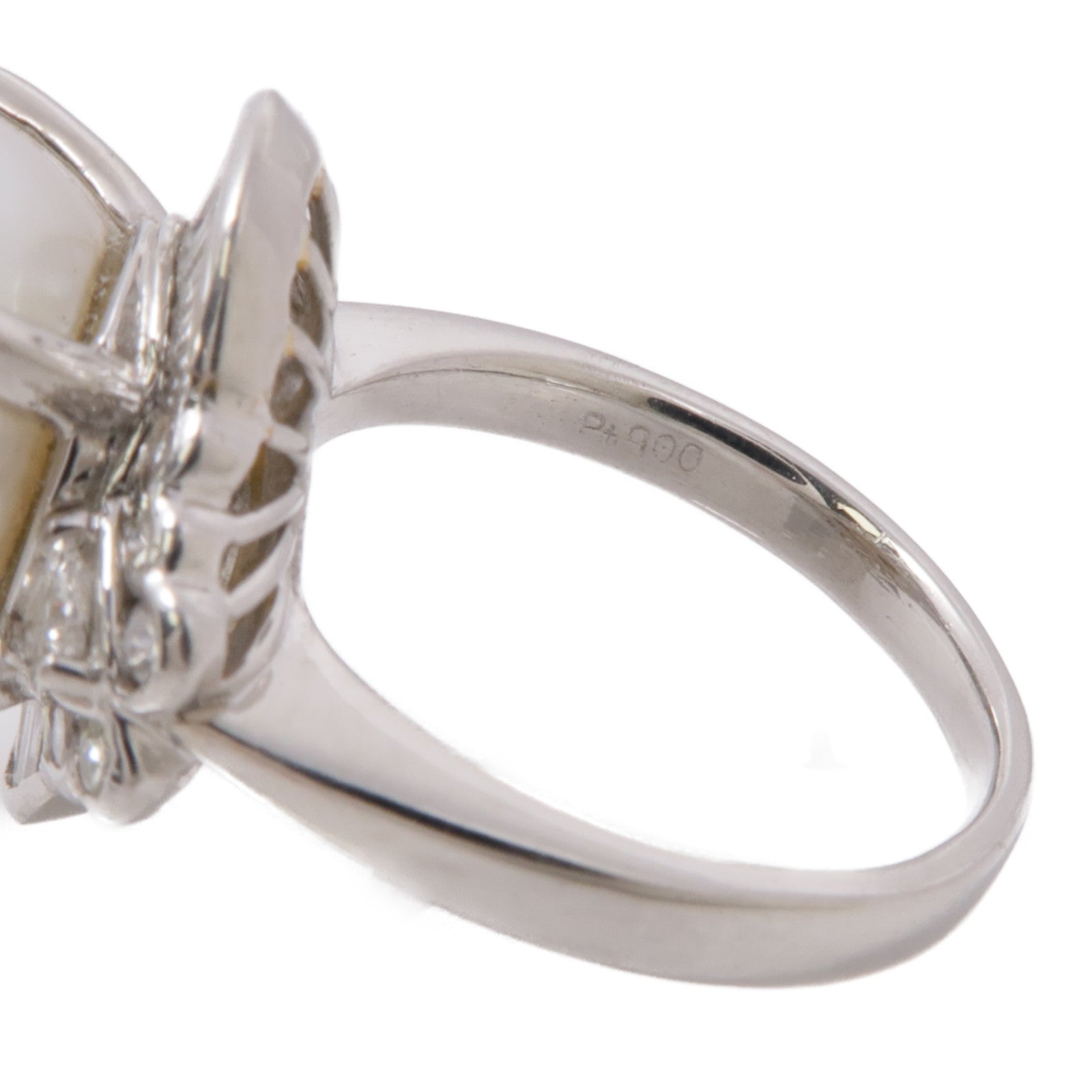JEWELRY PT900鉑金Pearl Diamond Ring珍珠/鑽石戒指US#6